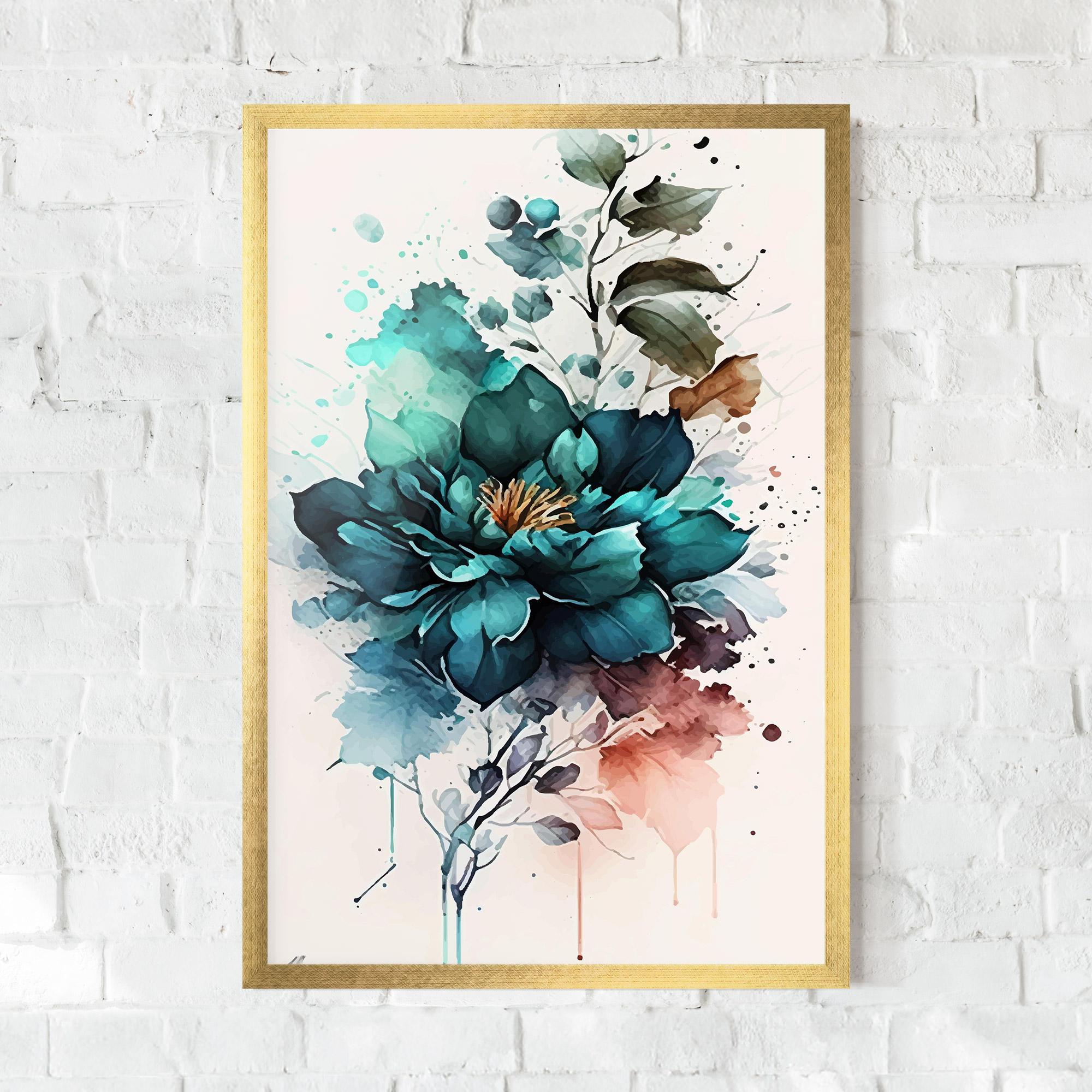 Poster Înrămat Flower Watercolor mockup 0