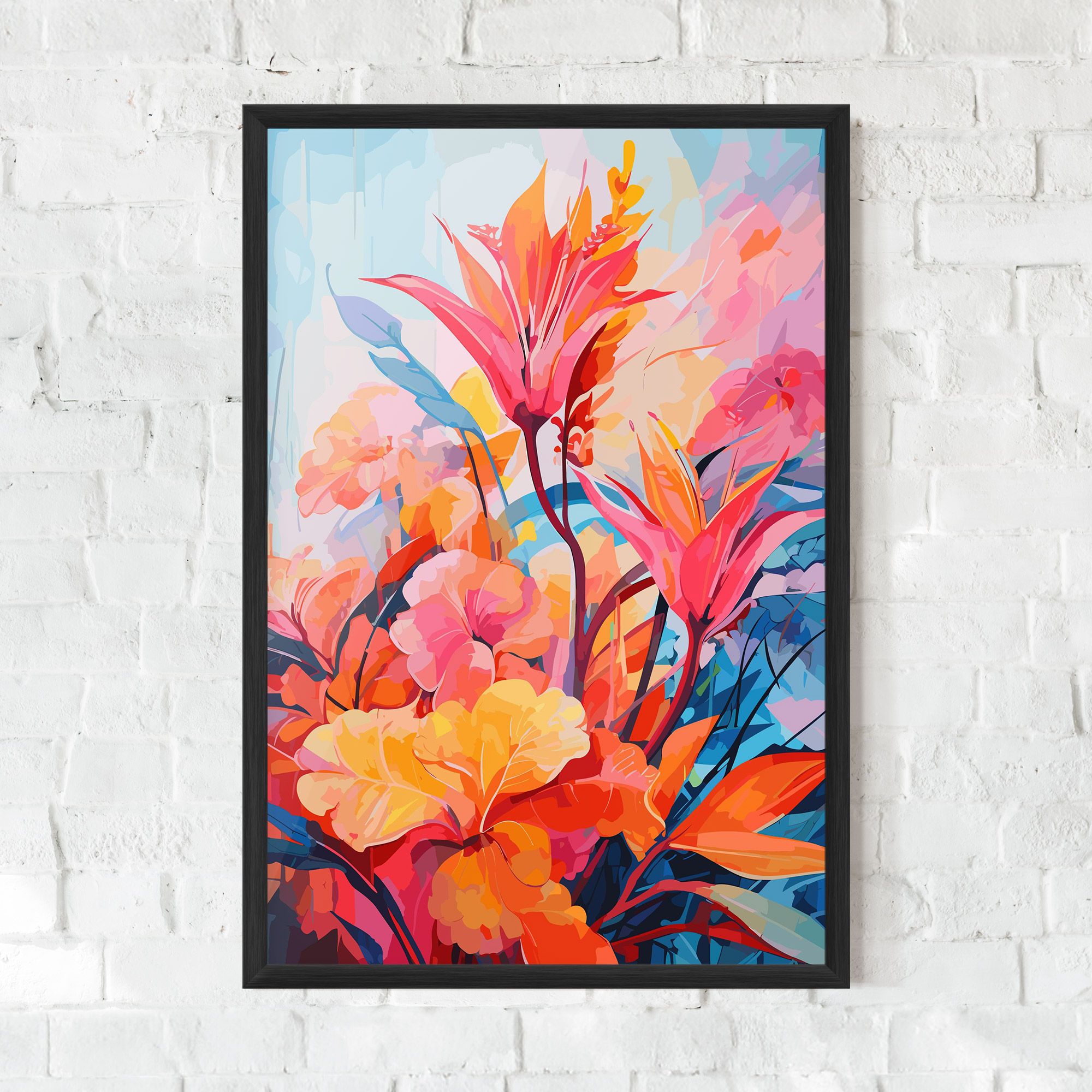 Orange Art Flower mockup 0