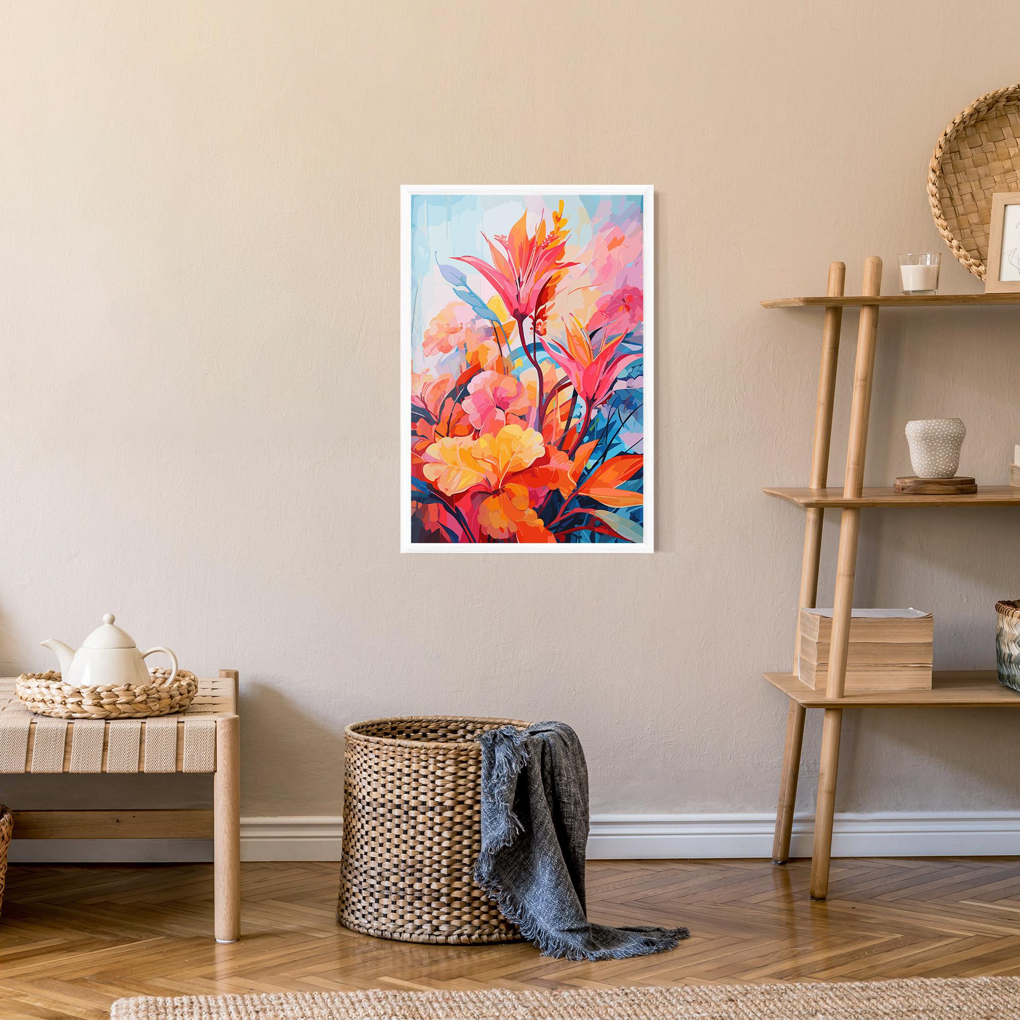 Poster Înrămat Orange Art Flower mockup 9