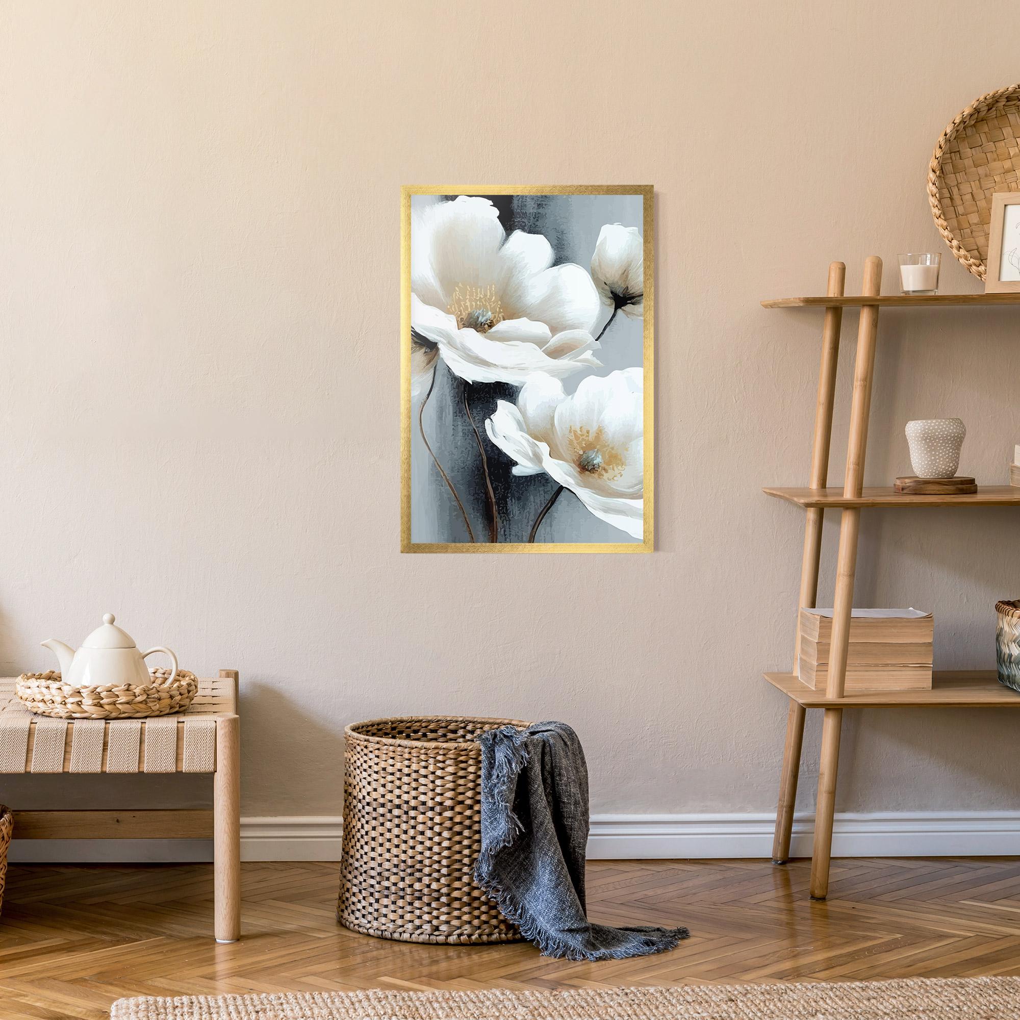 Poster Înrămat Paint Texture Flower mockup 9