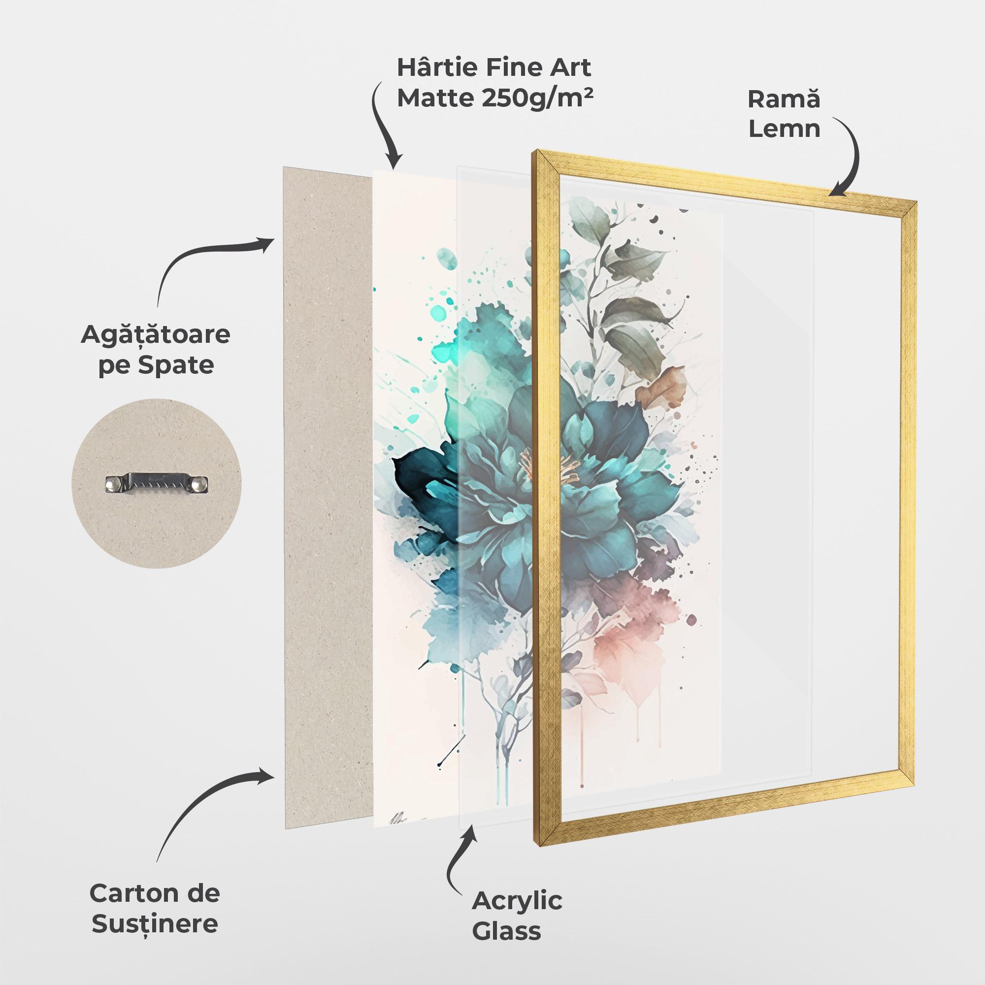 Poster Înrămat Flower Watercolor mockup 1