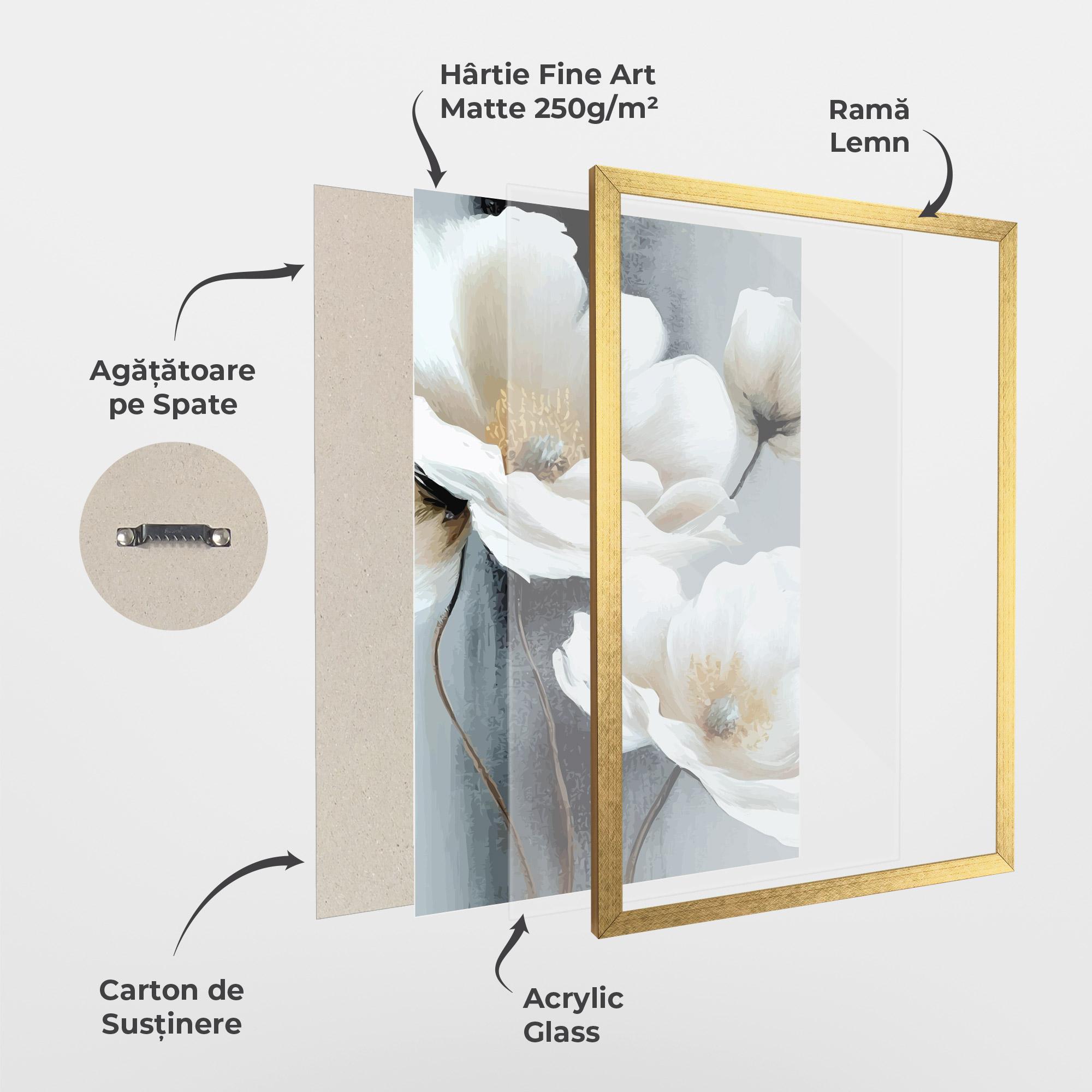 Poster Înrămat Paint Texture Flower mockup 1