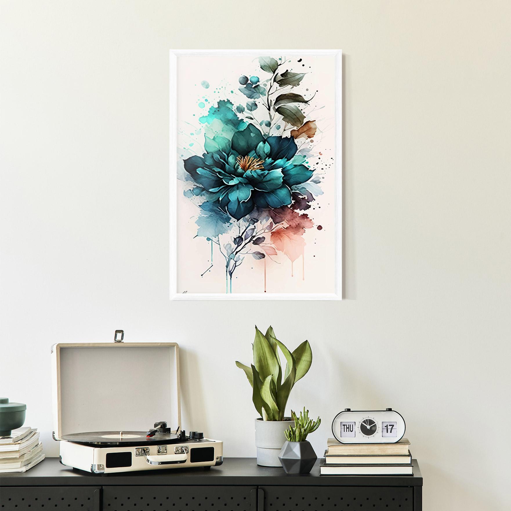 Poster Înrămat Flower Watercolor mockup 2