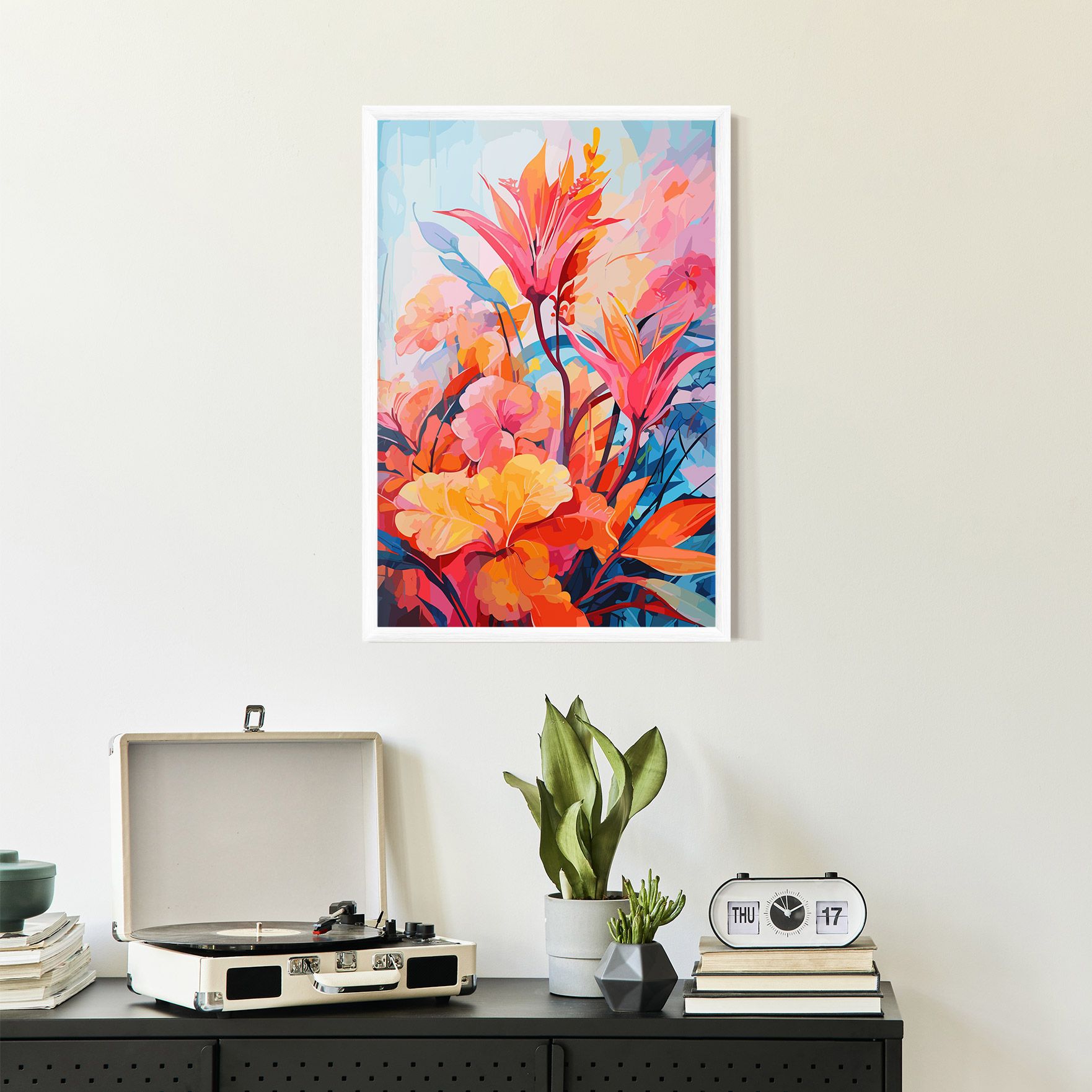 Orange Art Flower mockup 2