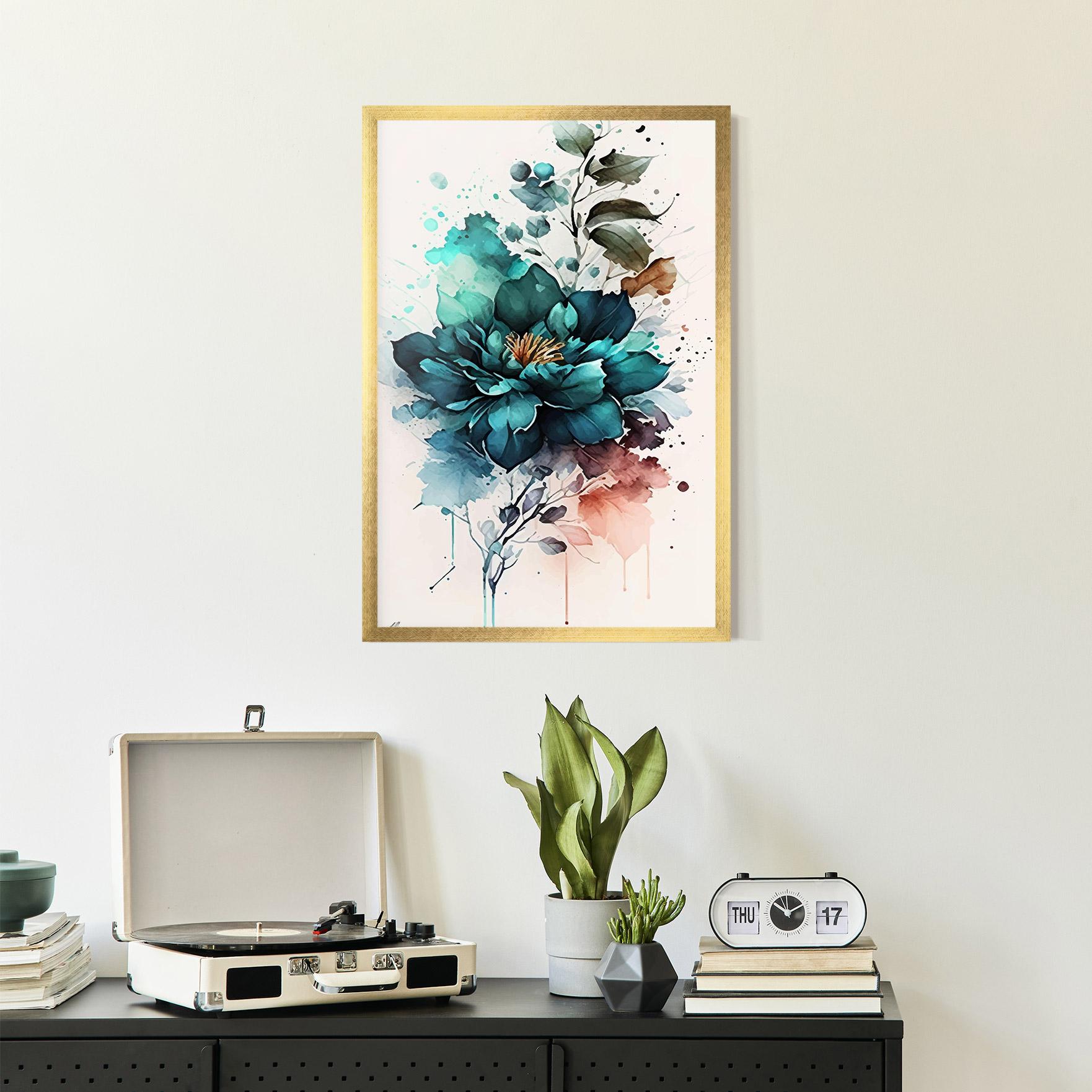 Poster Înrămat Flower Watercolor mockup 2