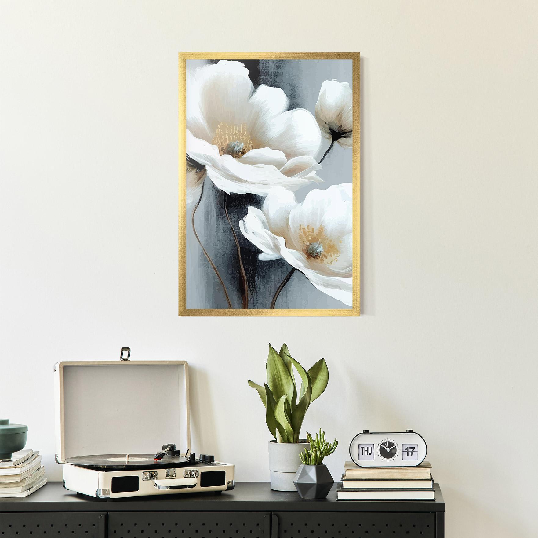 Poster Înrămat Paint Texture Flower mockup 2