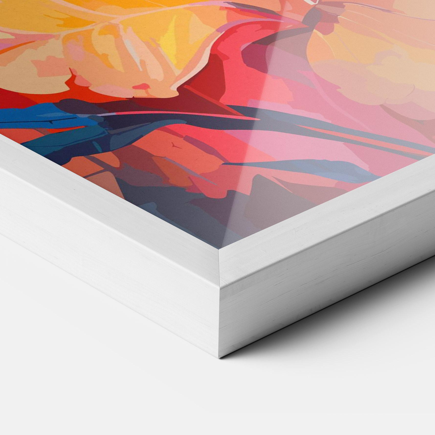 Poster Înrămat Orange Art Flower mockup 3