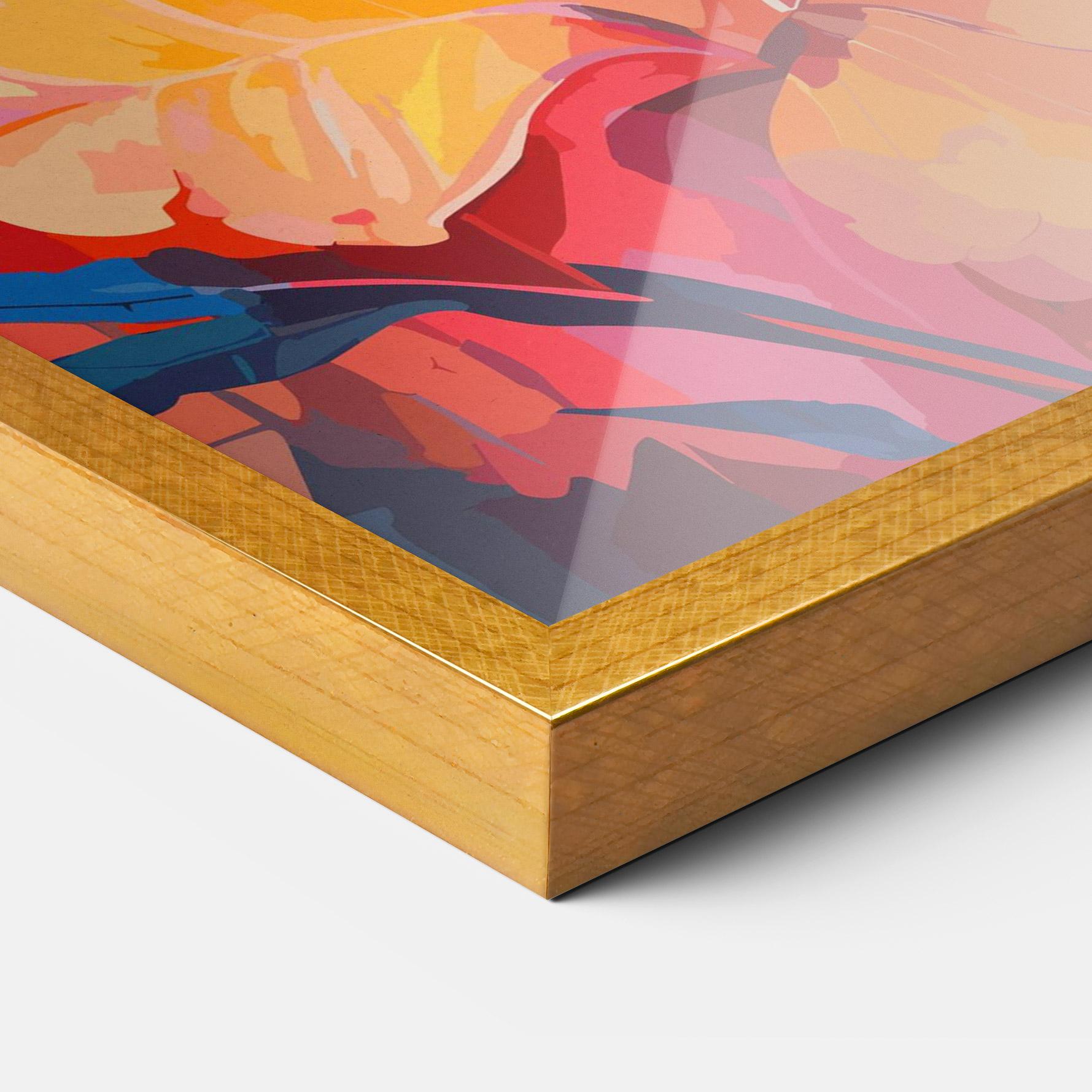 Poster Înrămat Orange Art Flower mockup 3