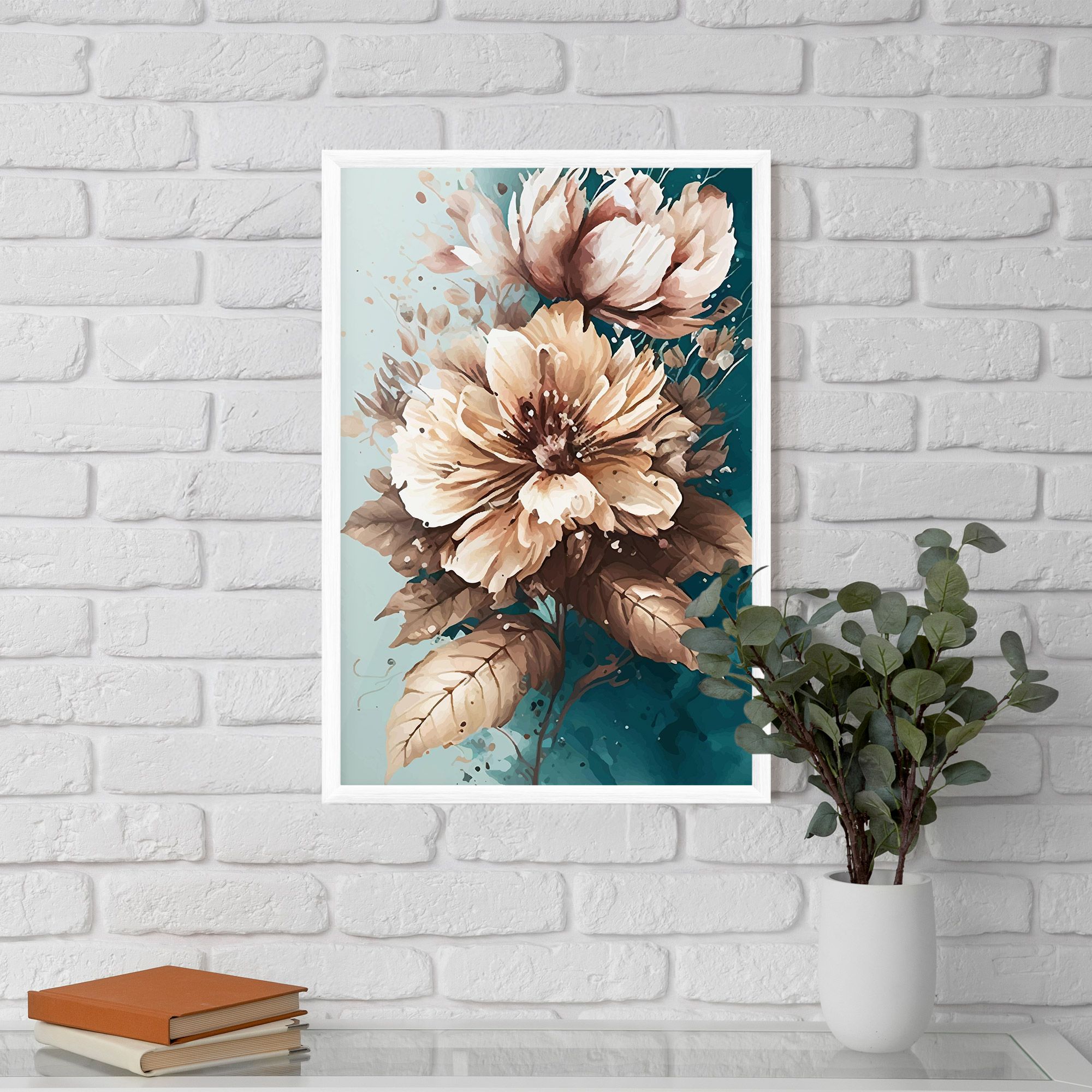 Flower Green Watercolor mockup 5