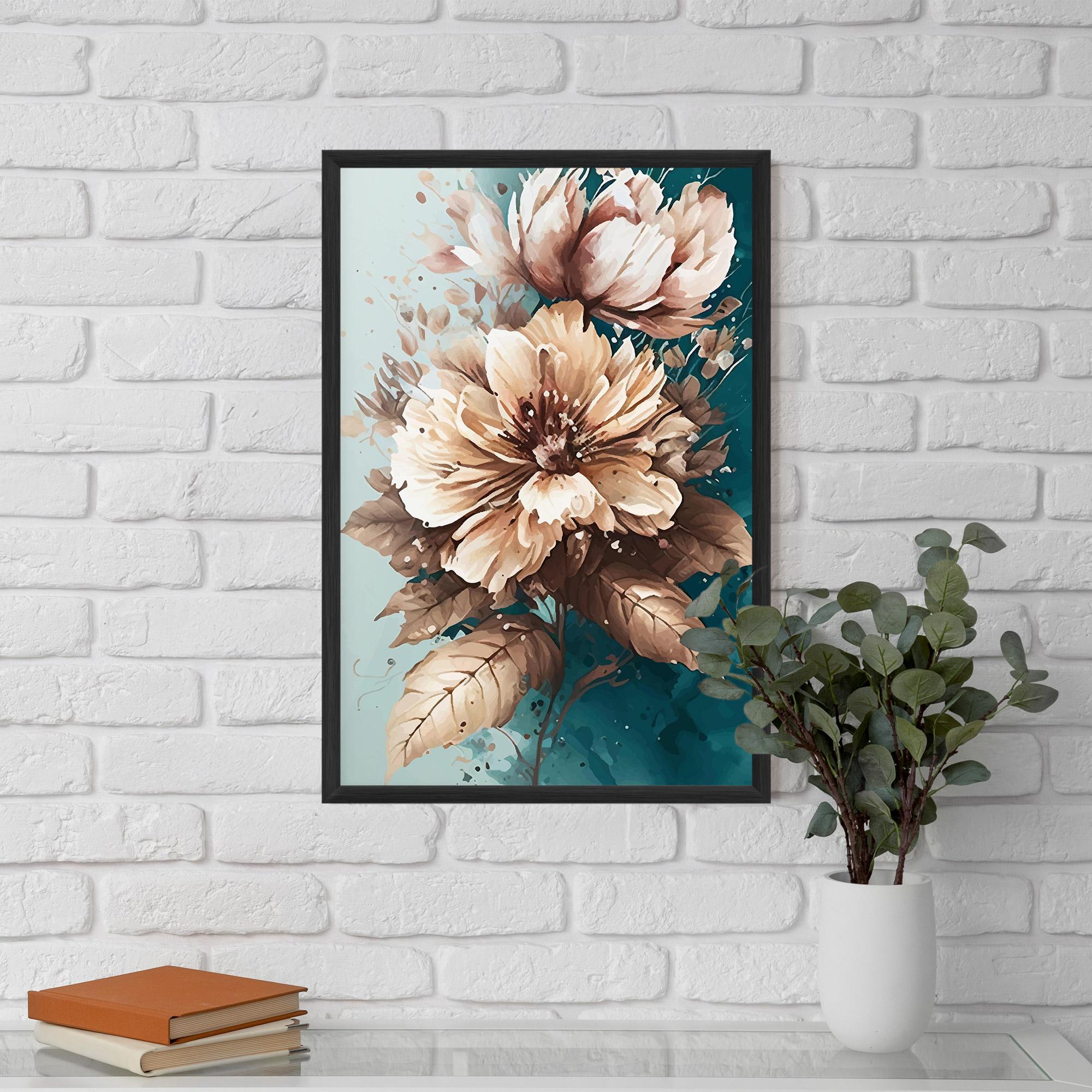 Poster Înrămat Flower Green Watercolor mockup 5