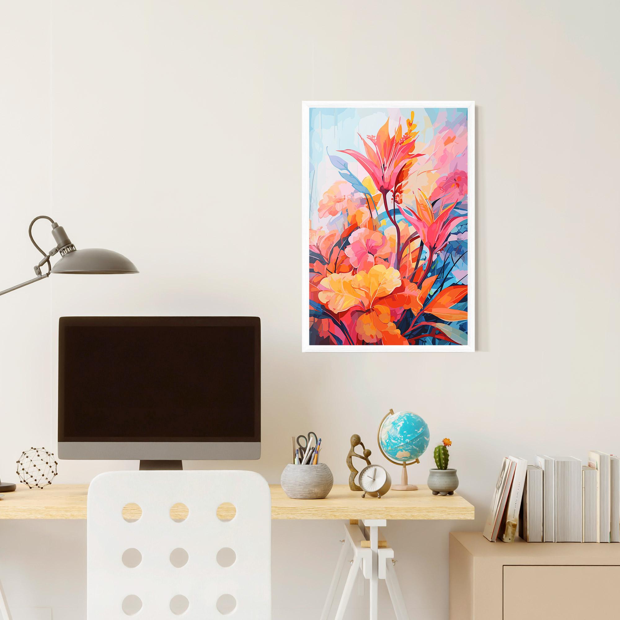 Poster Înrămat Orange Art Flower mockup 6