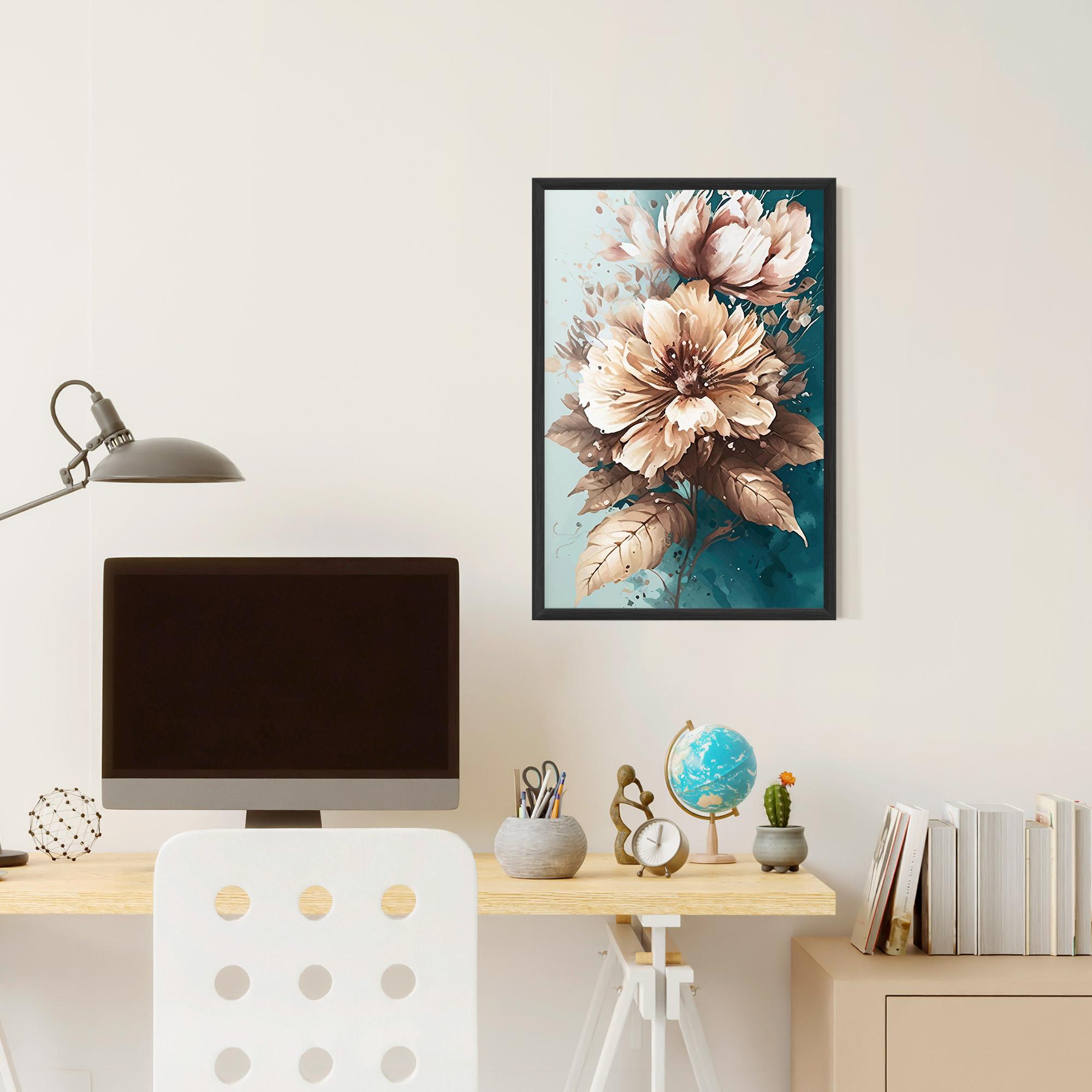 Poster Înrămat Flower Green Watercolor mockup 6