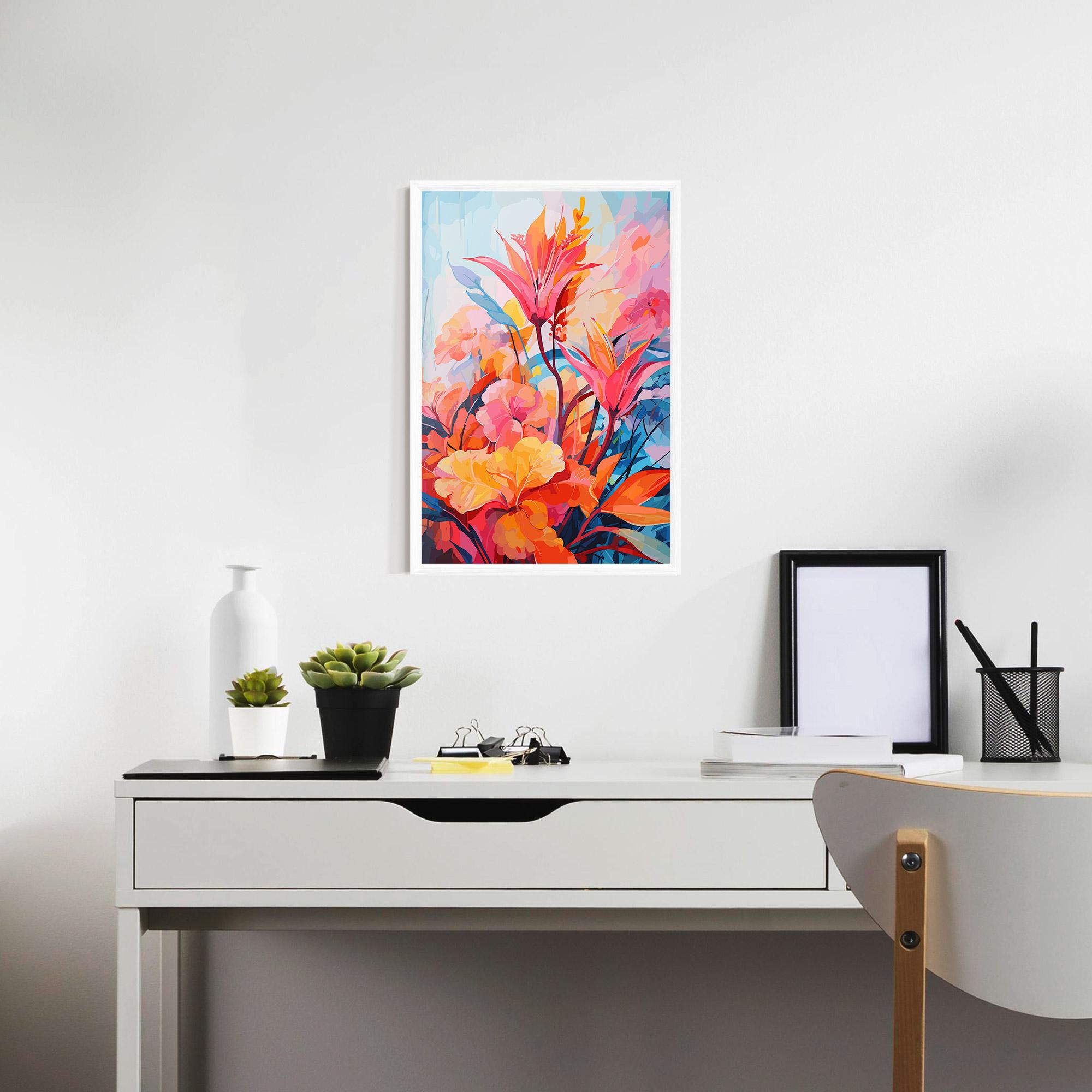 Poster Înrămat Orange Art Flower mockup 7
