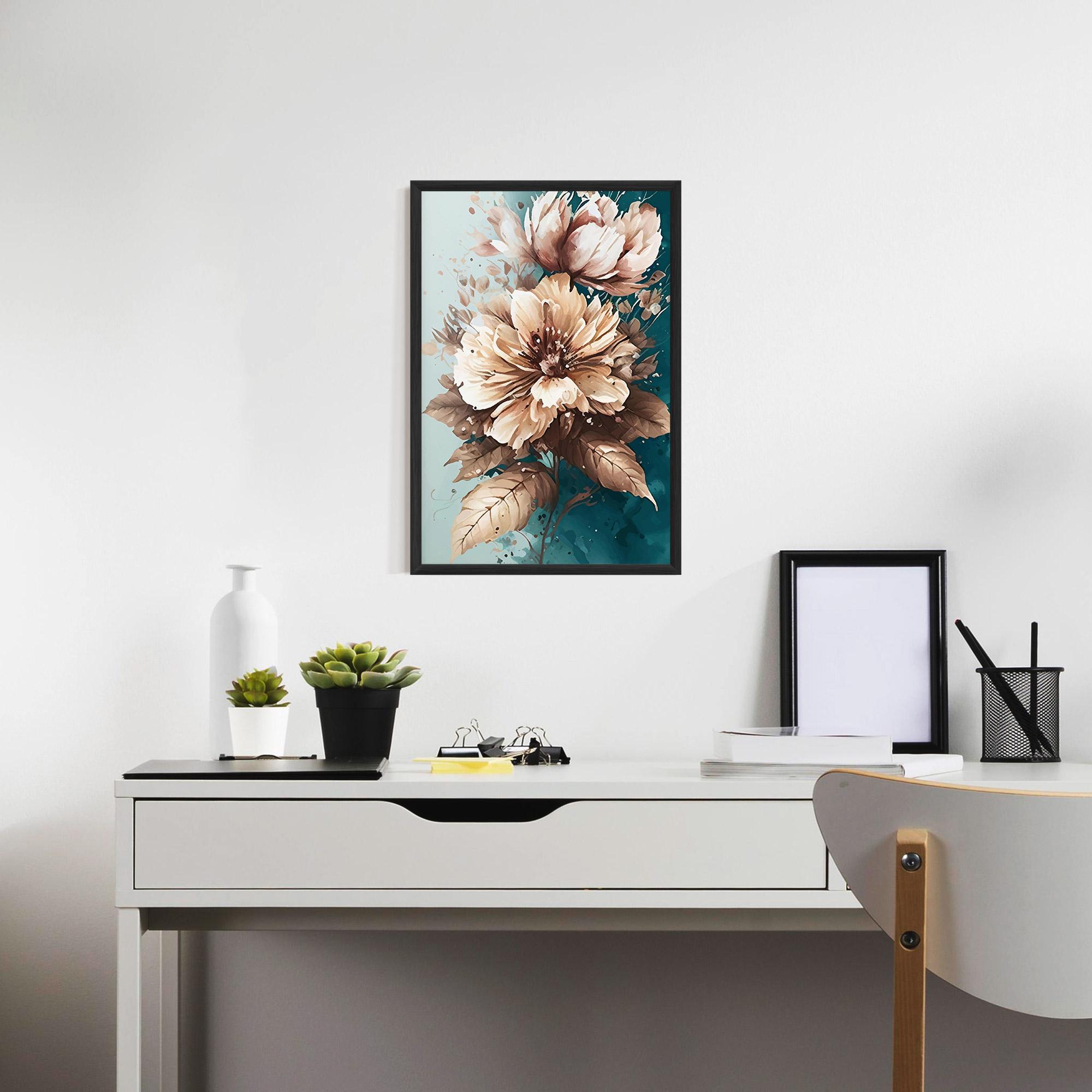 Poster Înrămat Flower Green Watercolor mockup 7