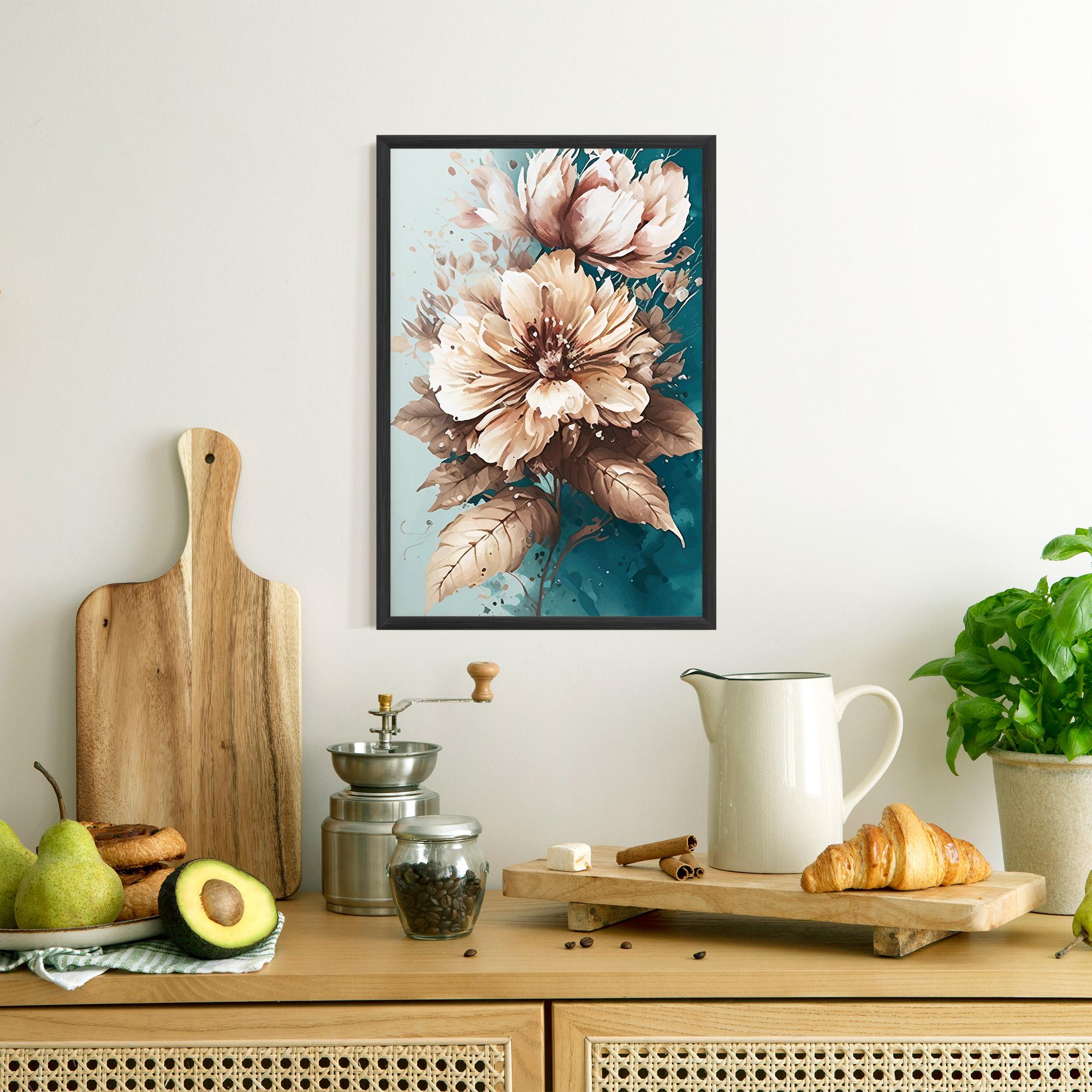 Poster Înrămat Flower Green Watercolor mockup 8