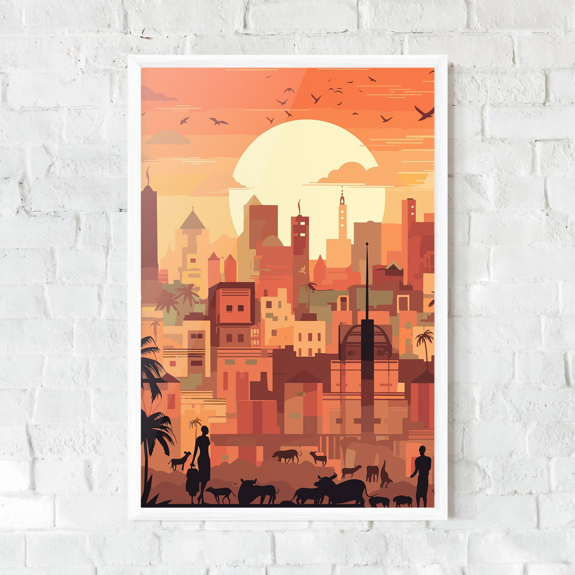 Poster Înrămat Africa City Sunset mockup 0