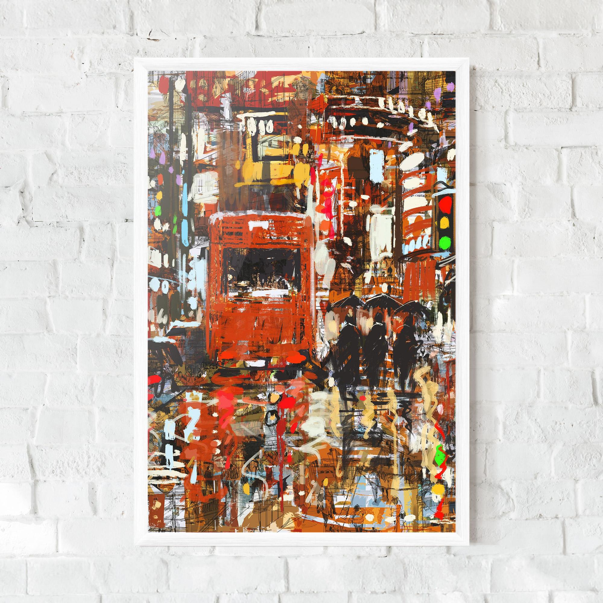 Poster Înrămat Seamless Colorful City mockup 0