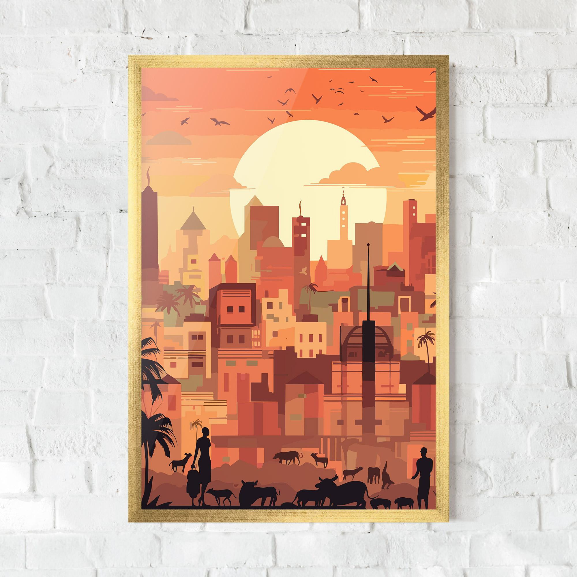 Poster Înrămat Africa City Sunset mockup 0