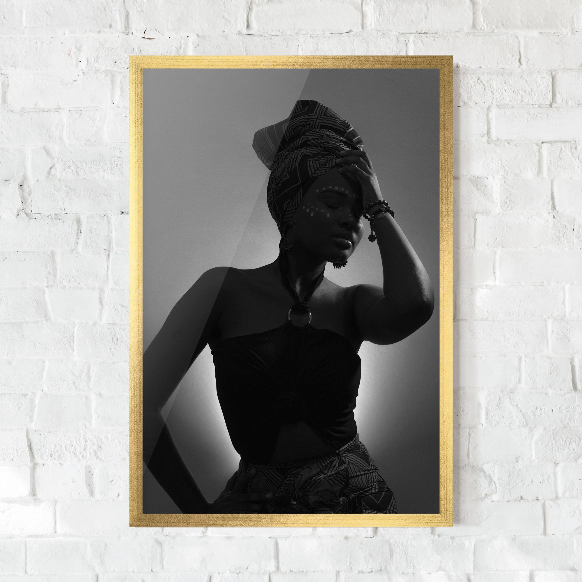 Poster Înrămat African Woman Shadow mockup 0