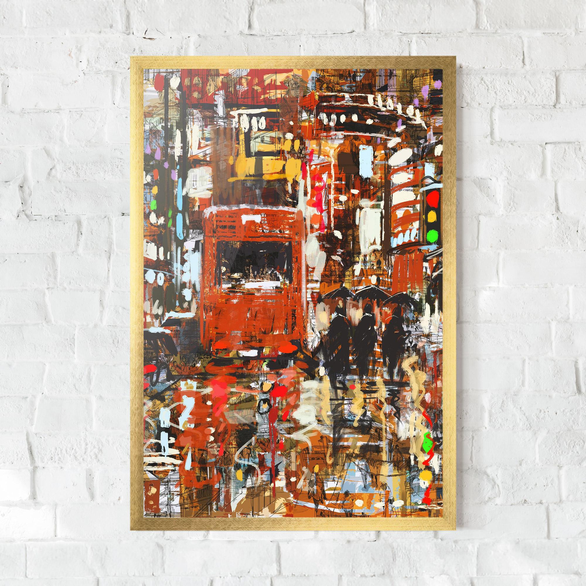 Poster Înrămat Seamless Colorful City mockup 0