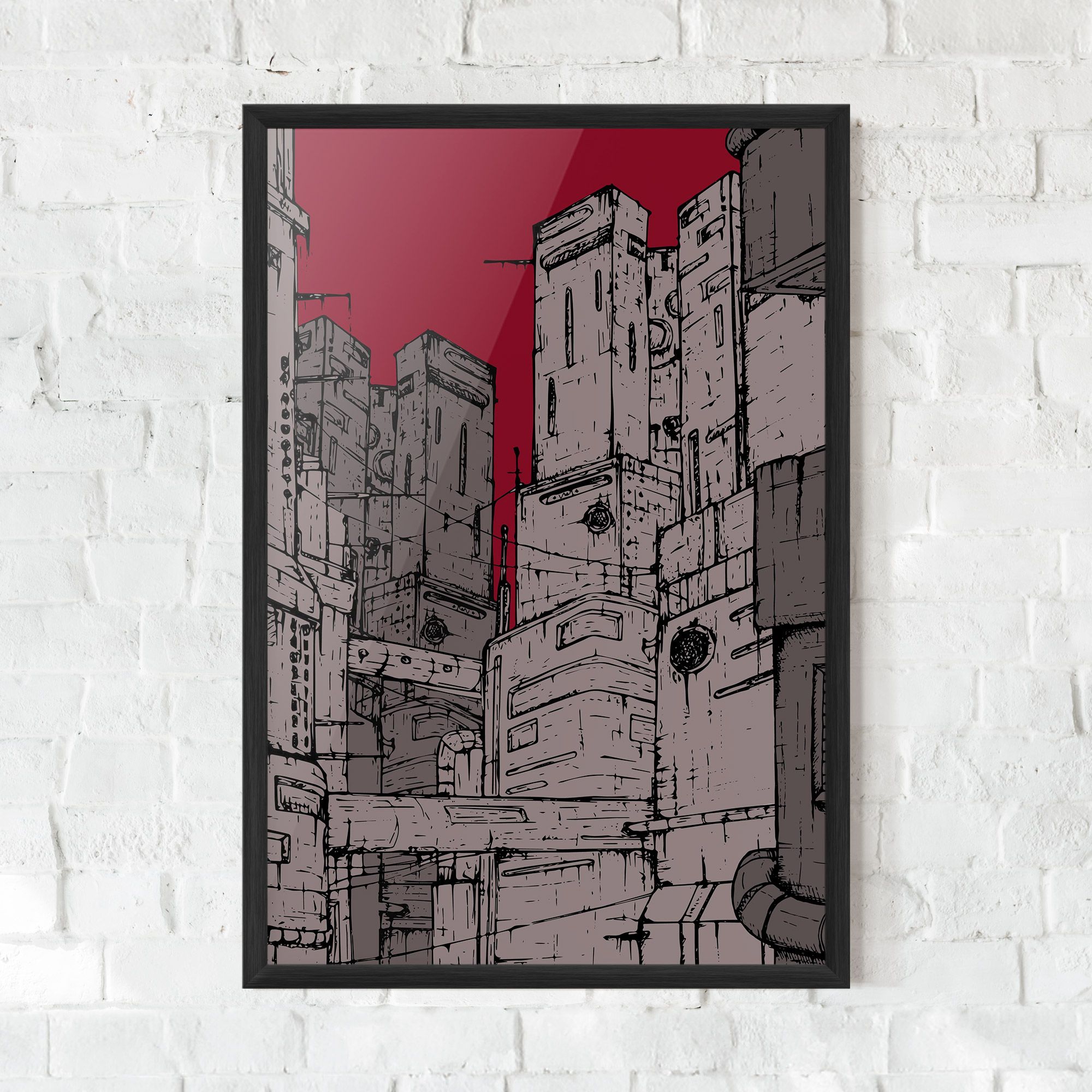 Grey Red City mockup 0