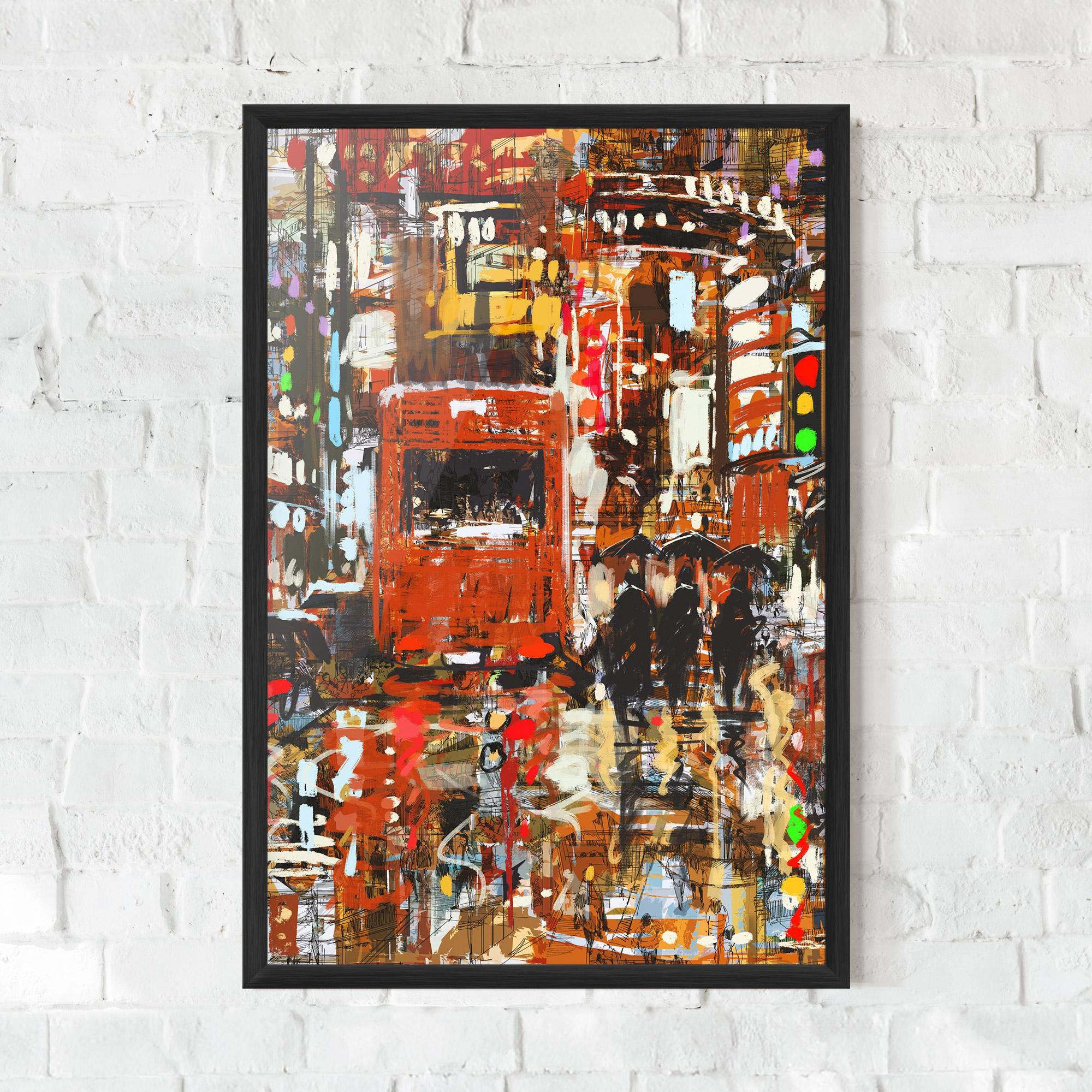 Poster Înrămat Seamless Colorful City mockup 0