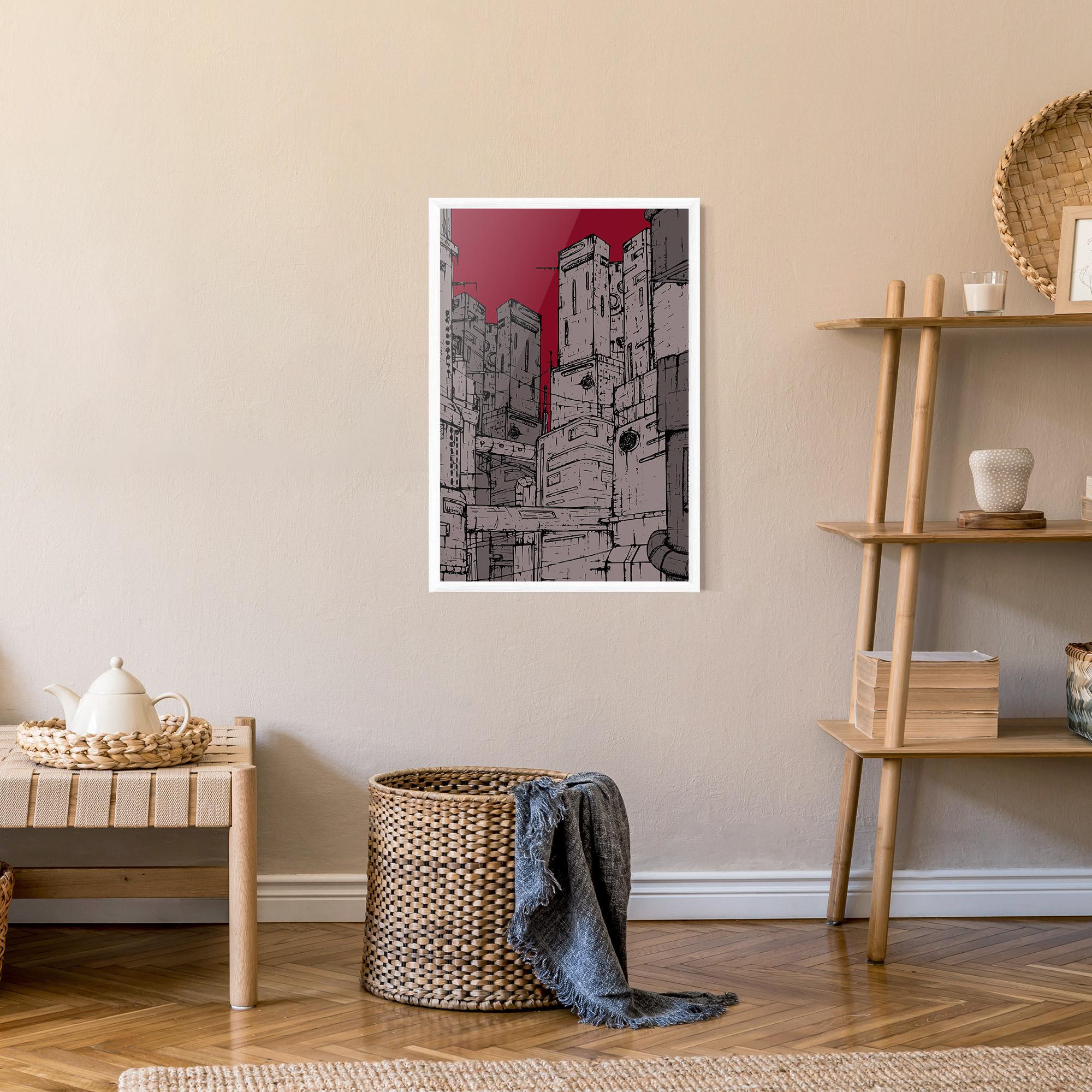 Poster Înrămat Grey Red City mockup 9