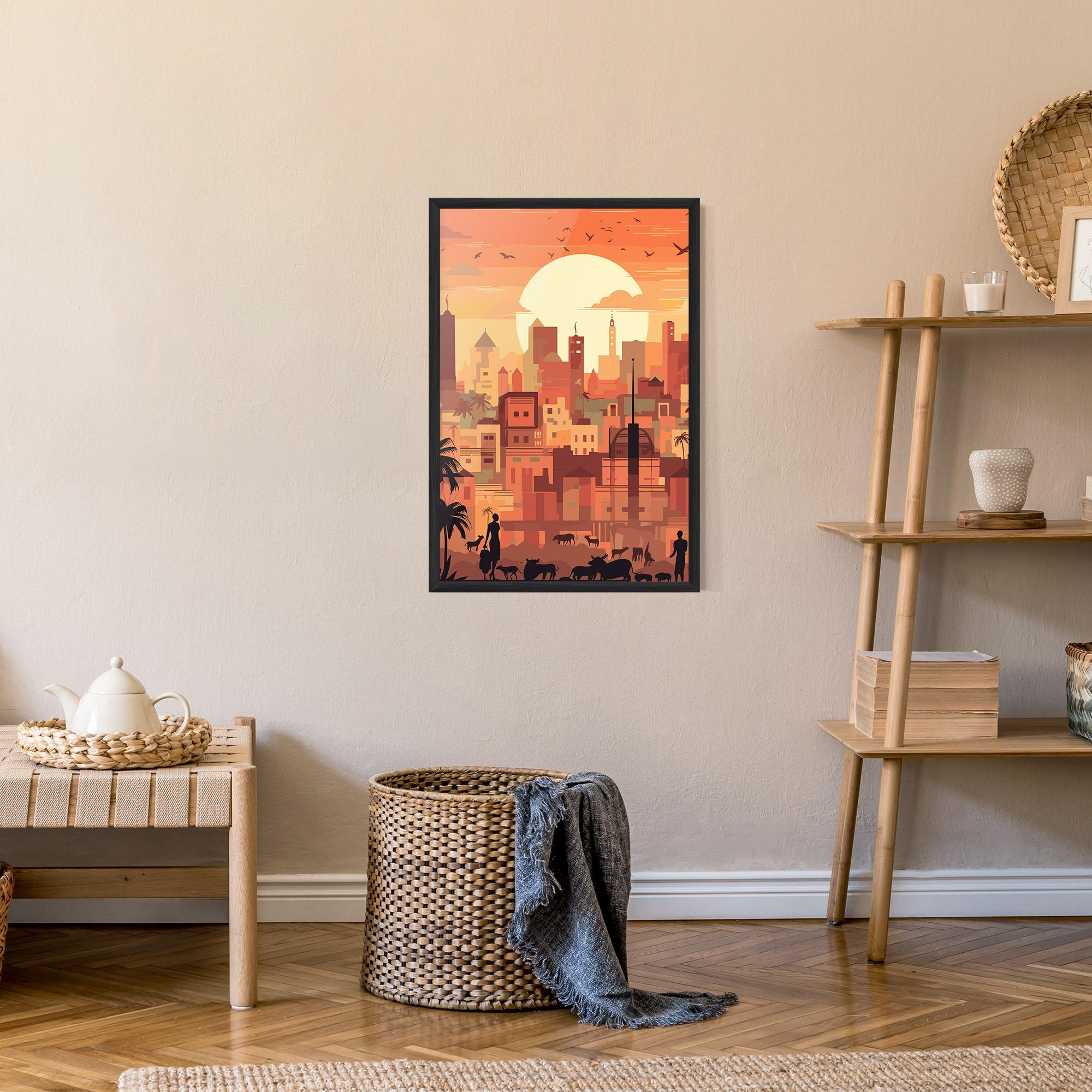 Poster Înrămat Africa City Sunset mockup 9