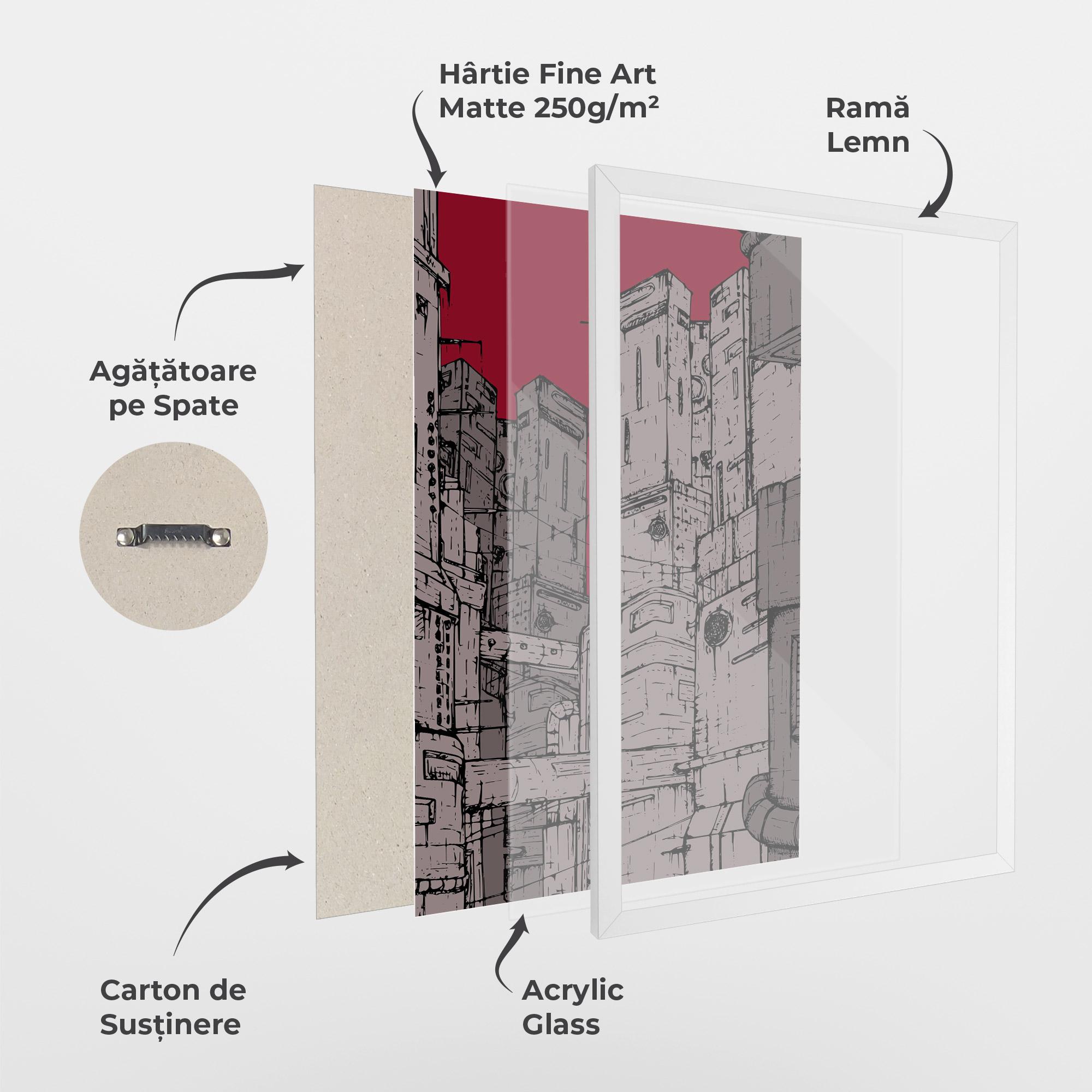 Poster Înrămat Grey Red City mockup 1