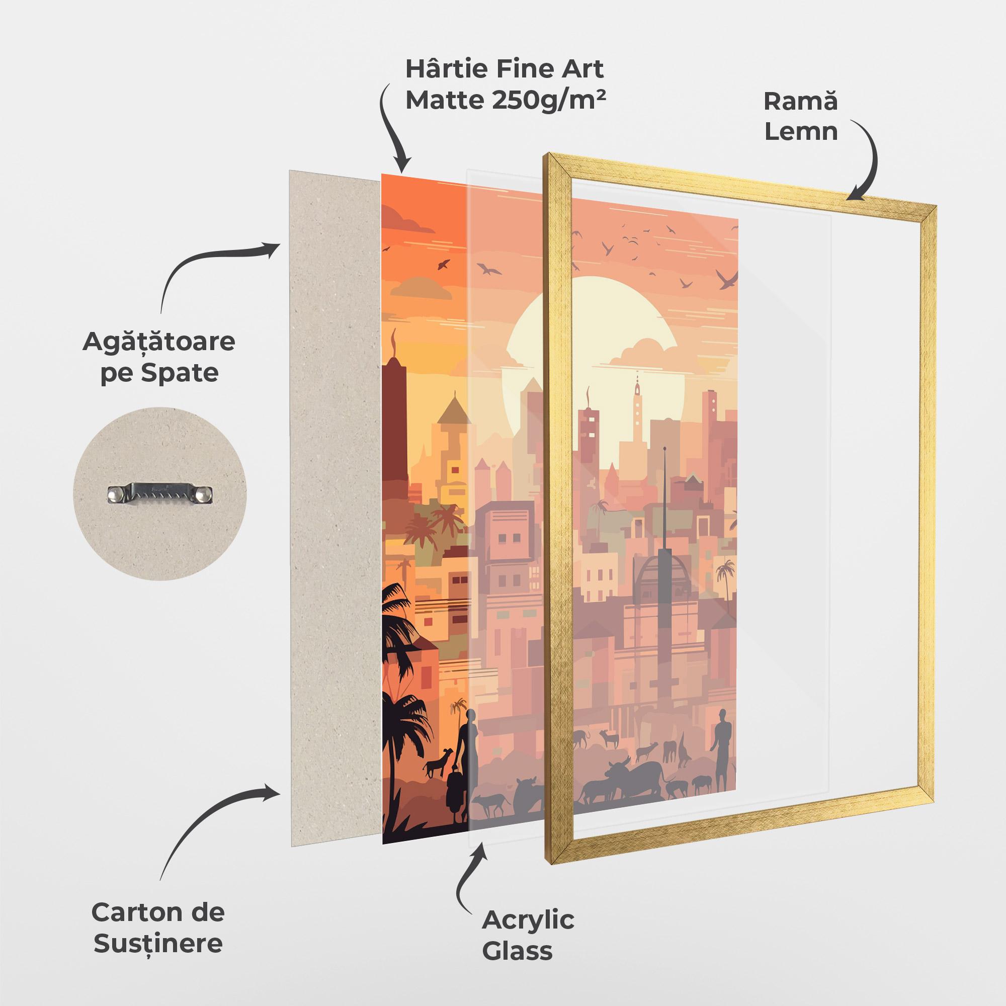Poster Înrămat Africa City Sunset mockup 1