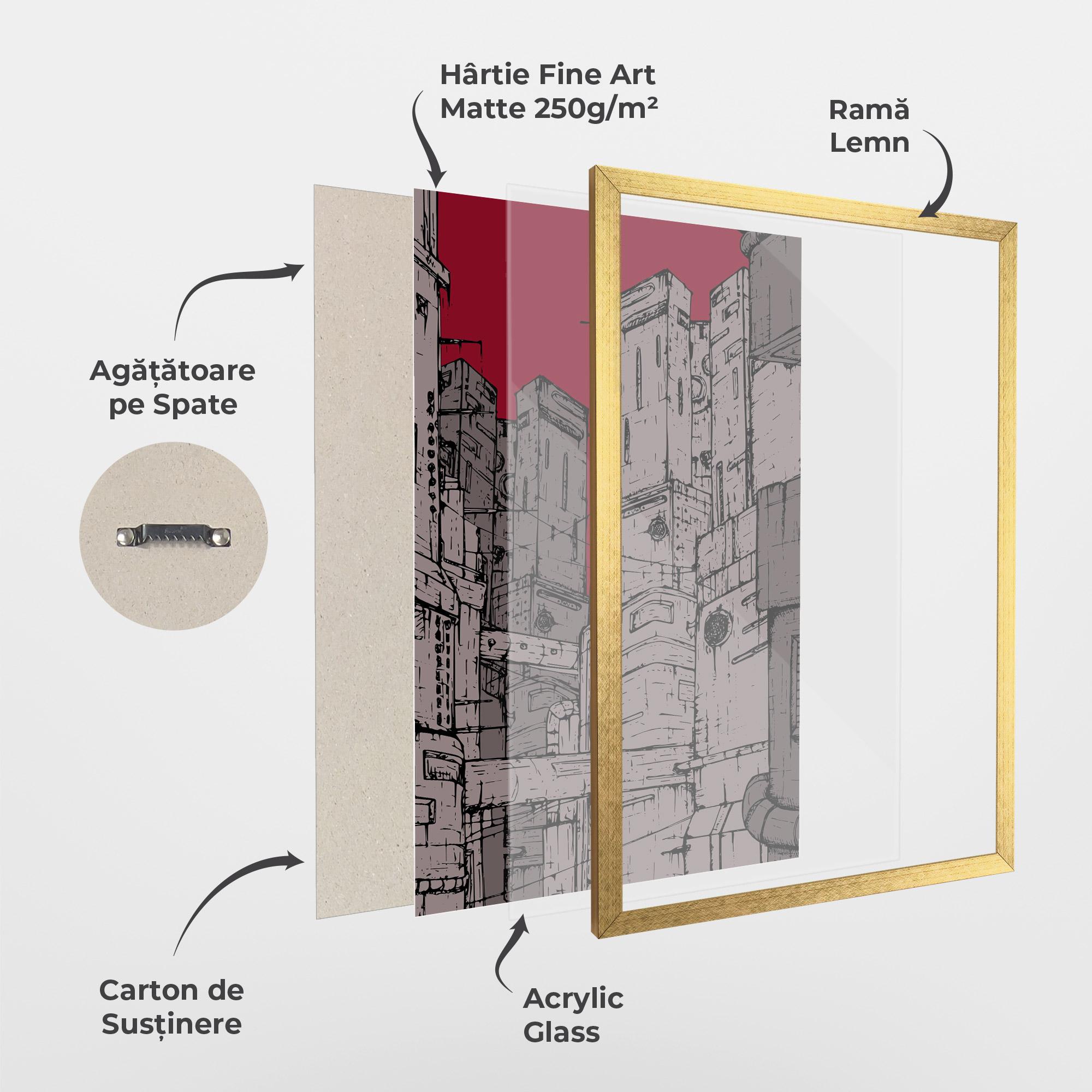 Poster Înrămat Grey Red City mockup 1