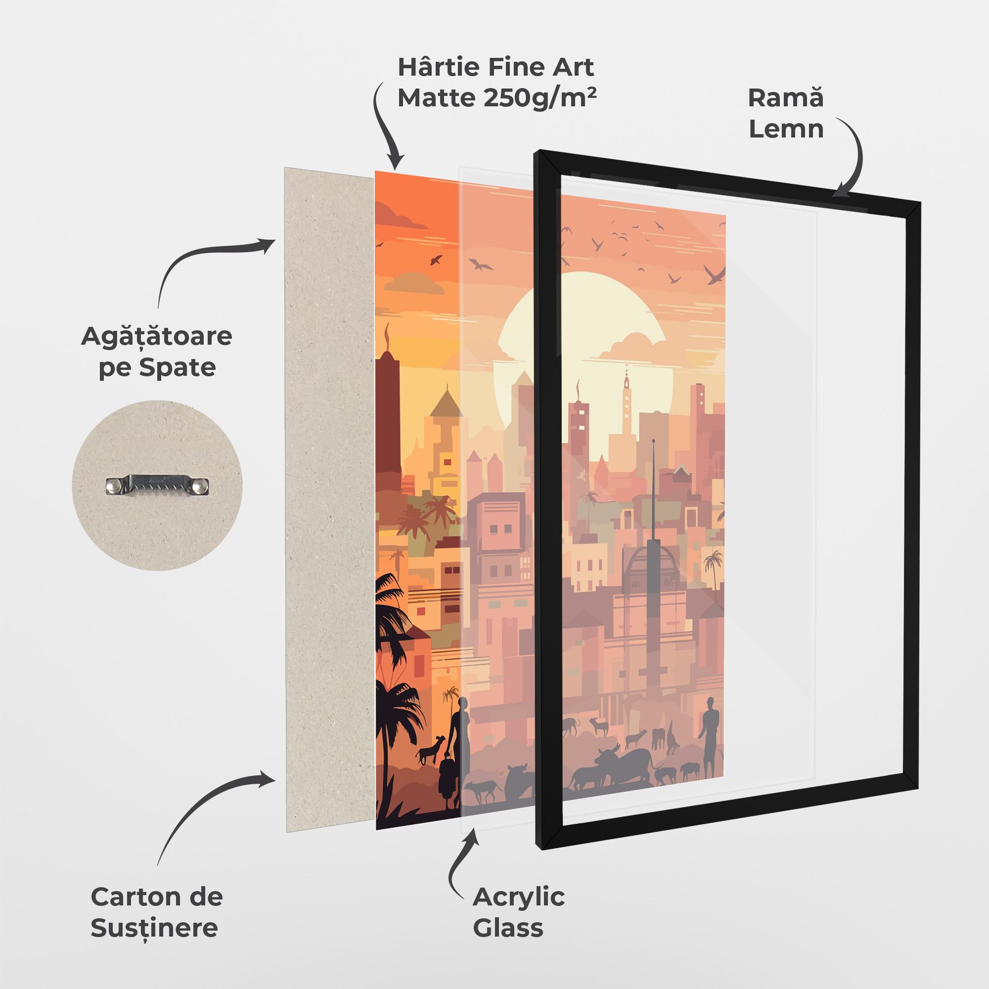 Poster Înrămat Africa City Sunset mockup 1