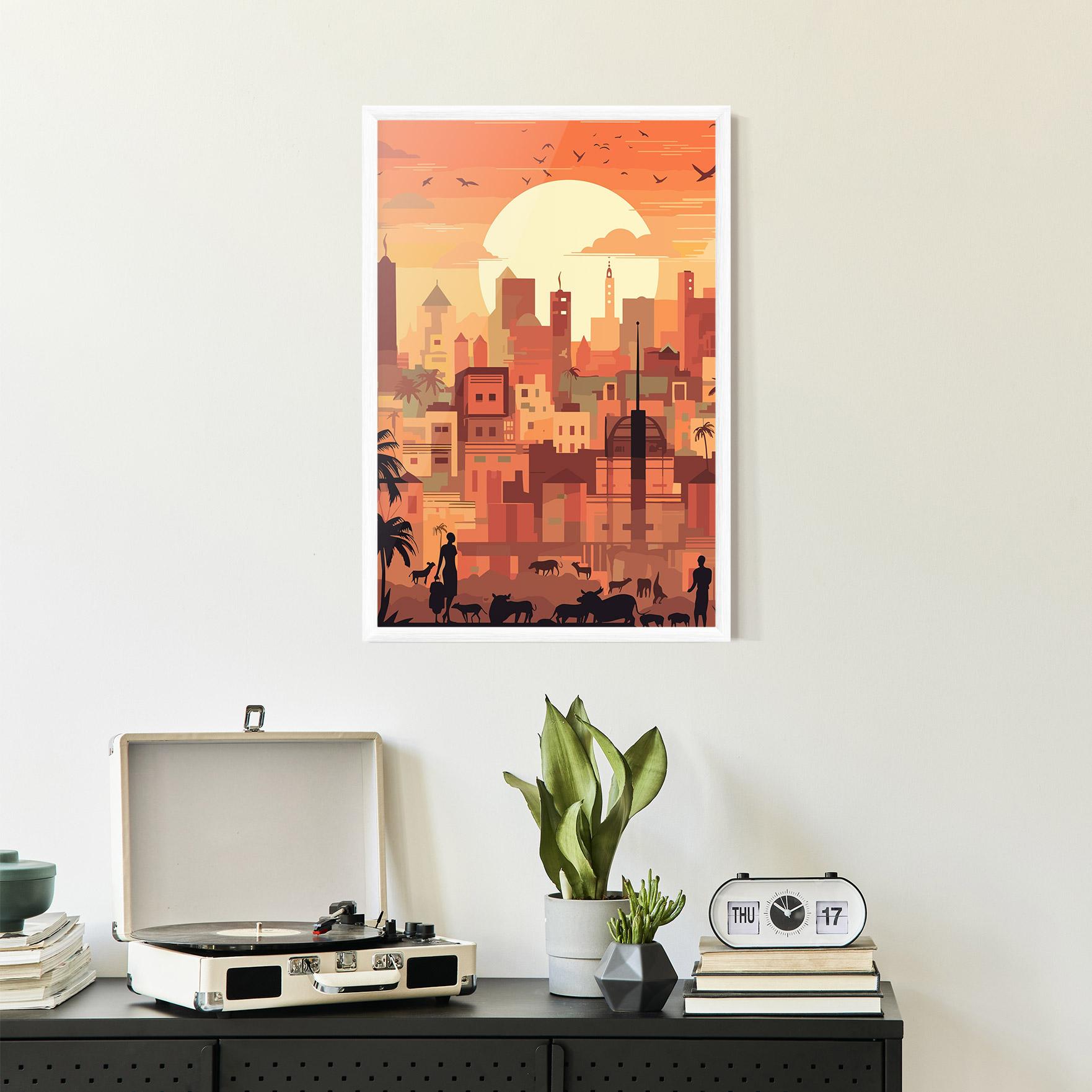 Poster Înrămat Africa City Sunset mockup 2