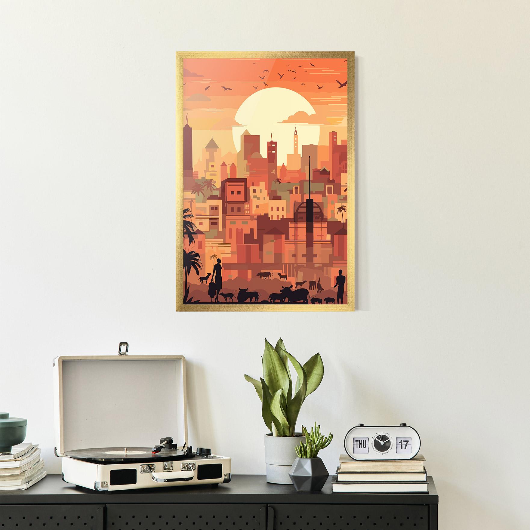 Poster Înrămat Africa City Sunset mockup 2