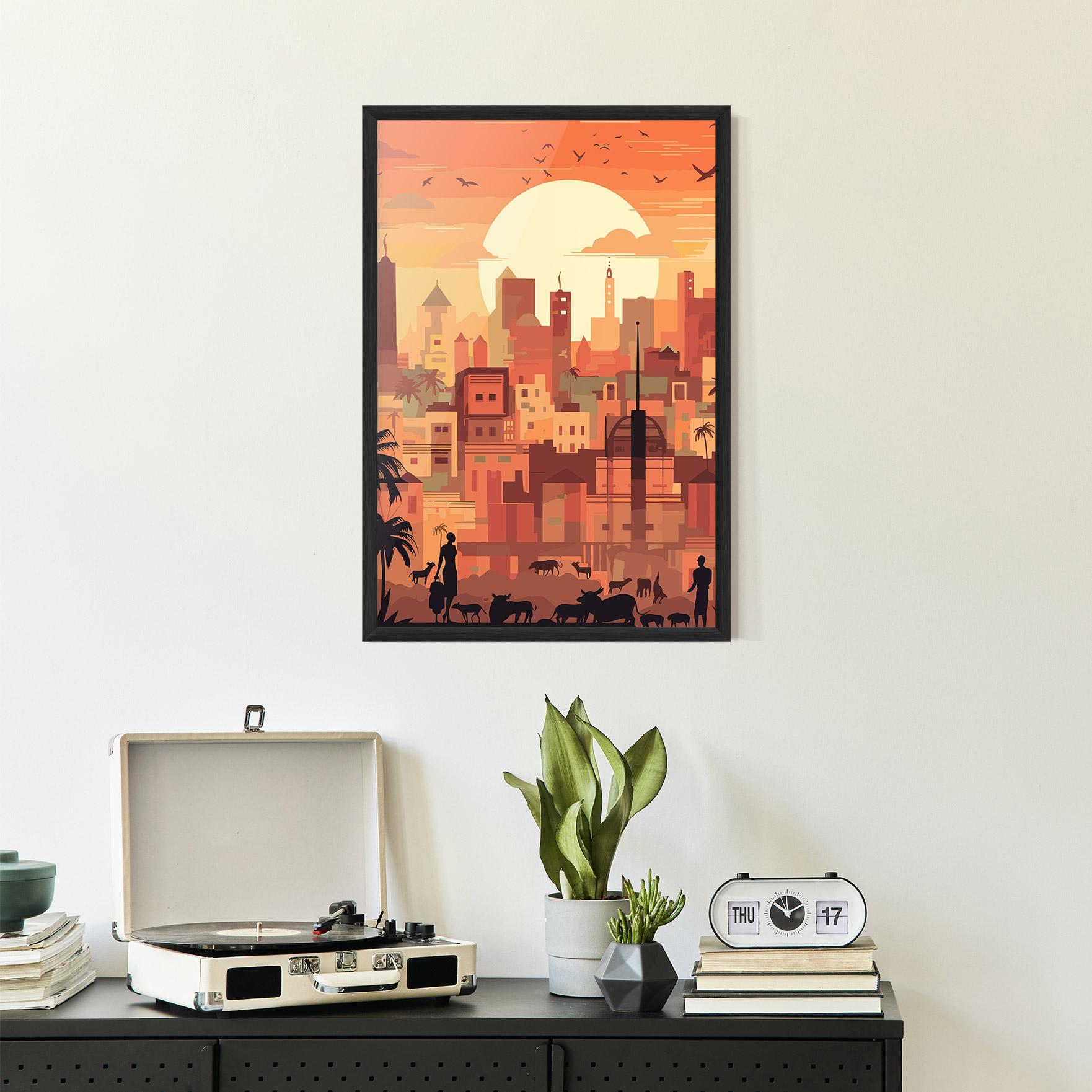 Poster Înrămat Africa City Sunset mockup 2