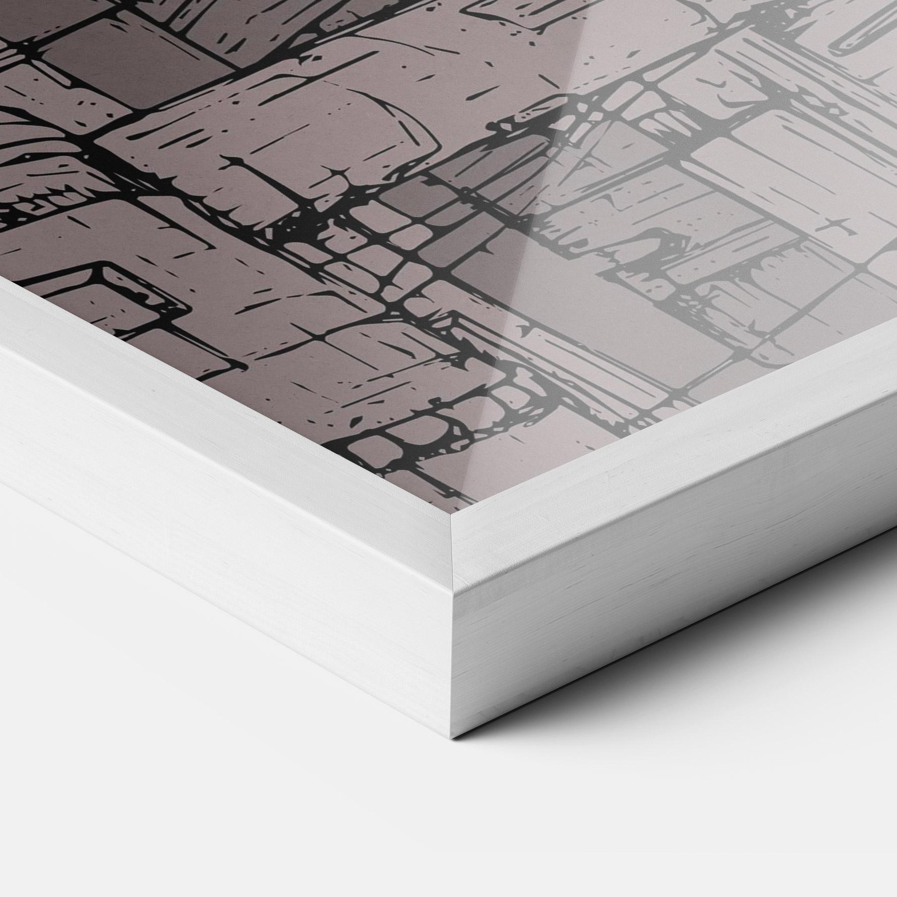 Poster Înrămat Grey Red City mockup 3