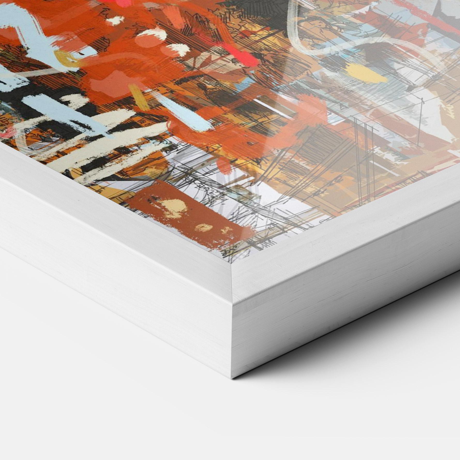 Poster Înrămat Seamless Colorful City mockup 3