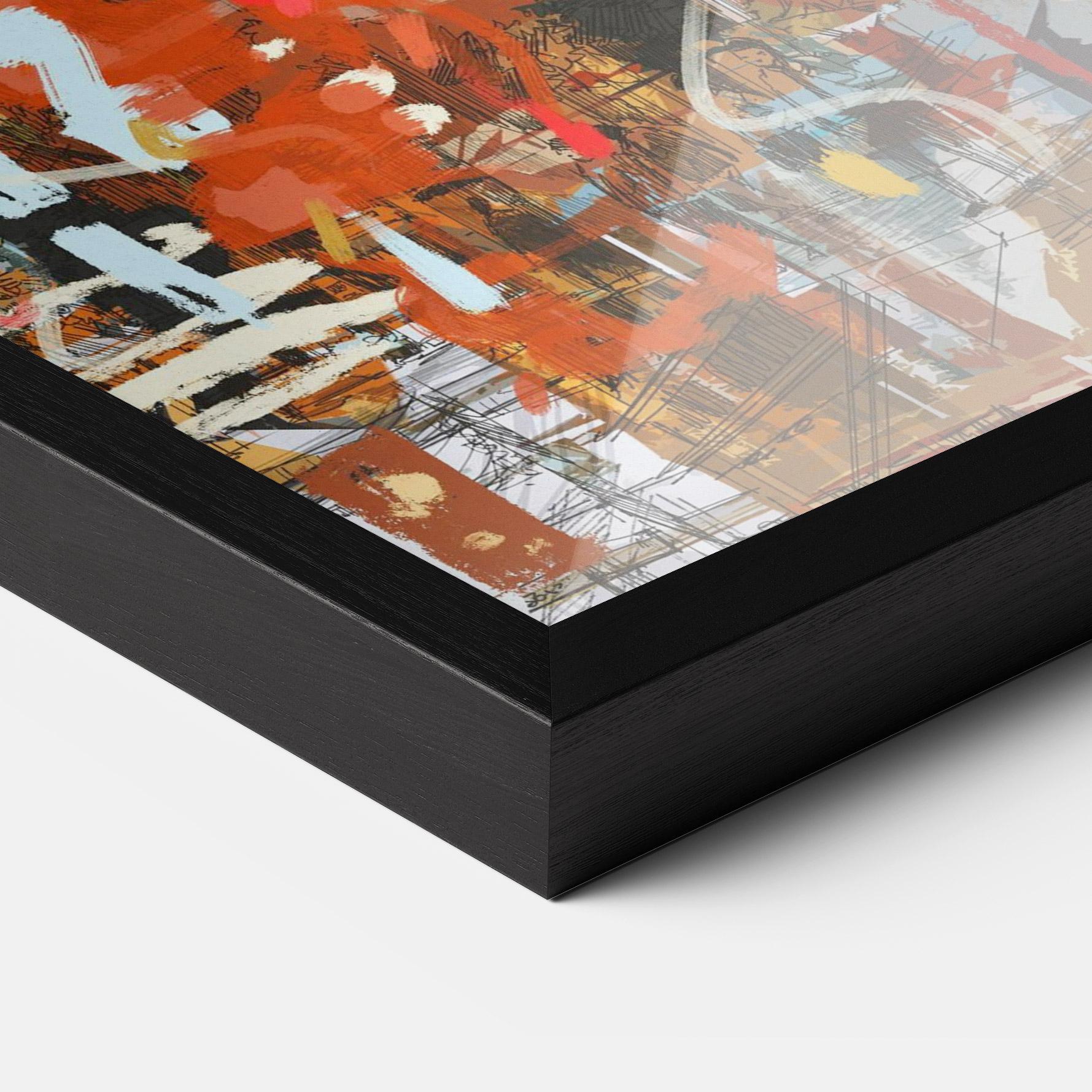 Poster Înrămat Seamless Colorful City mockup 3