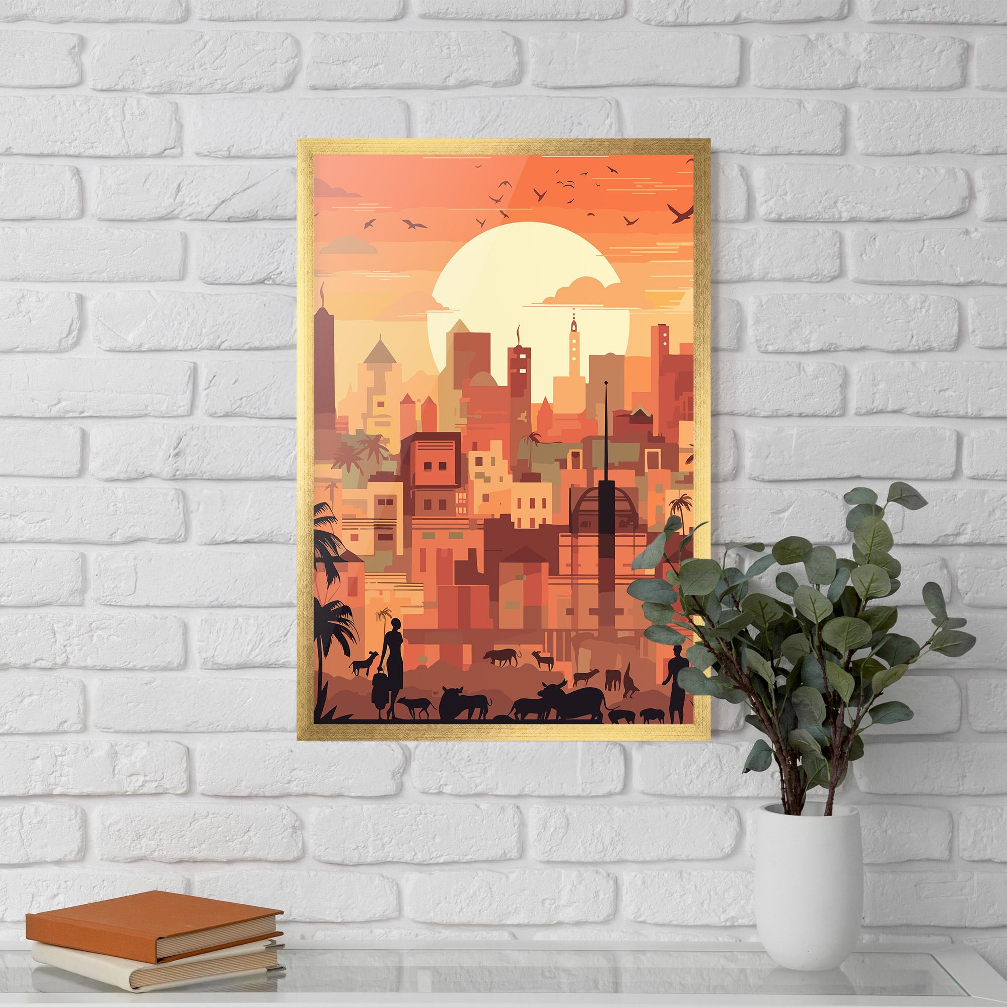 Poster Înrămat Africa City Sunset mockup 5