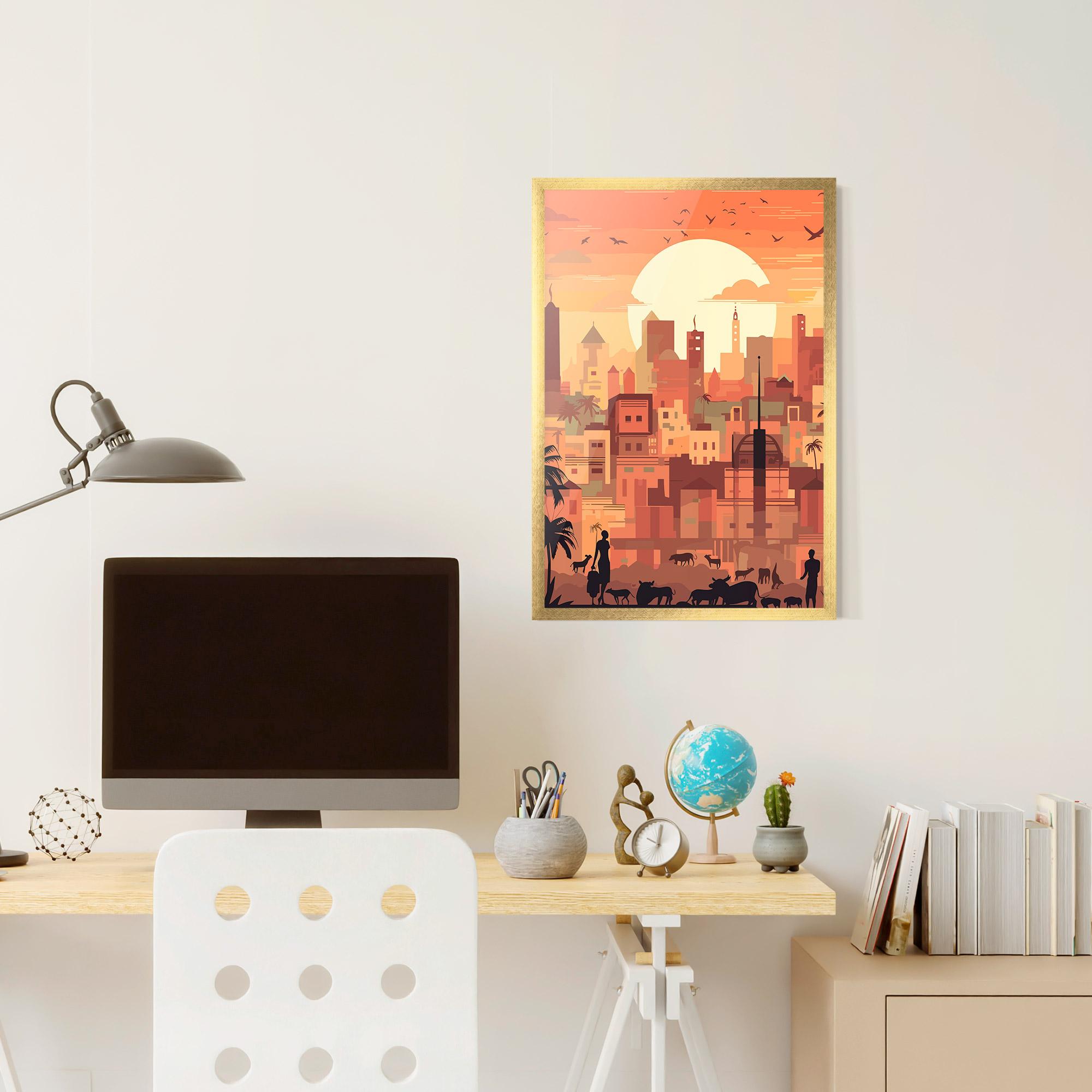 Poster Înrămat Africa City Sunset mockup 6