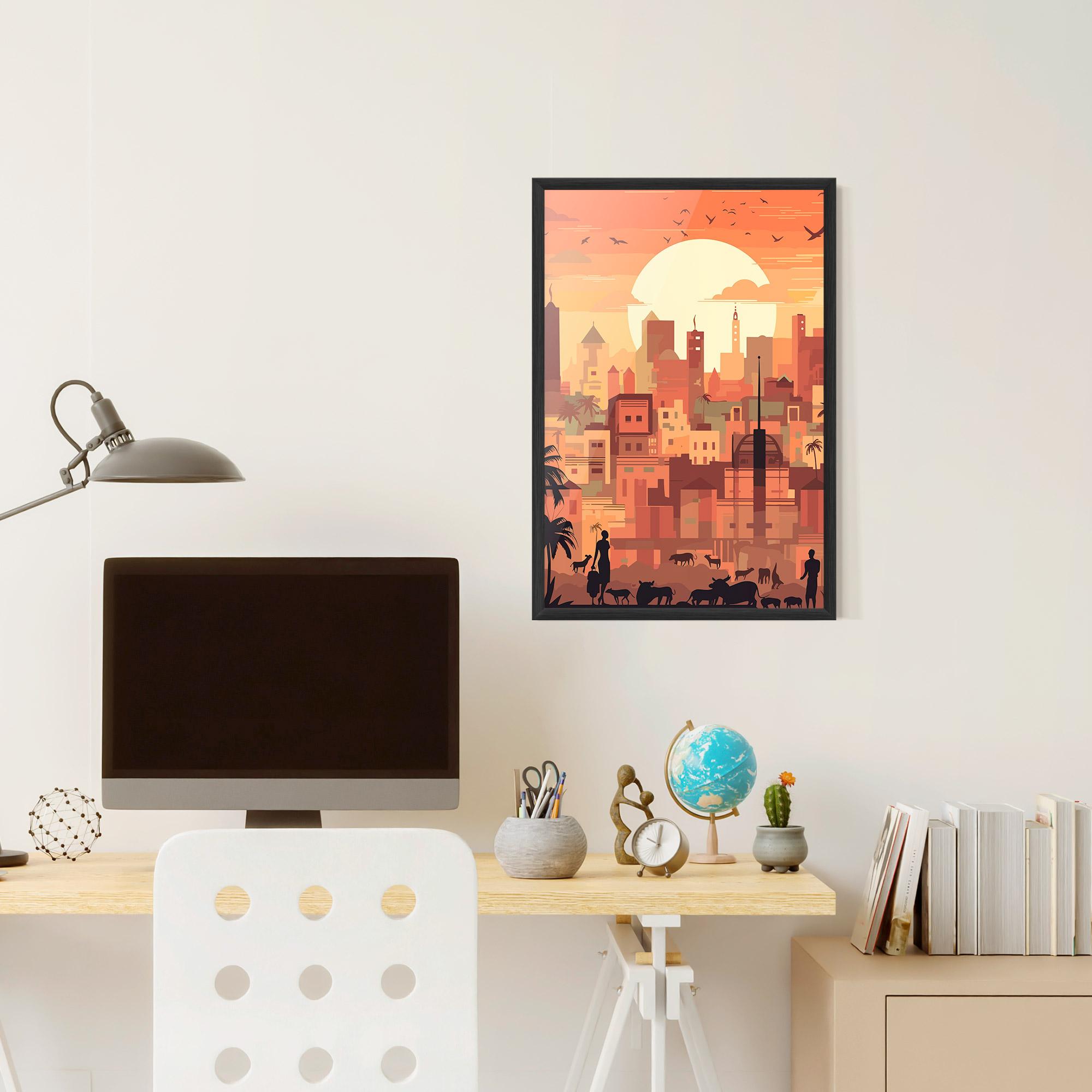 Poster Înrămat Africa City Sunset mockup 6