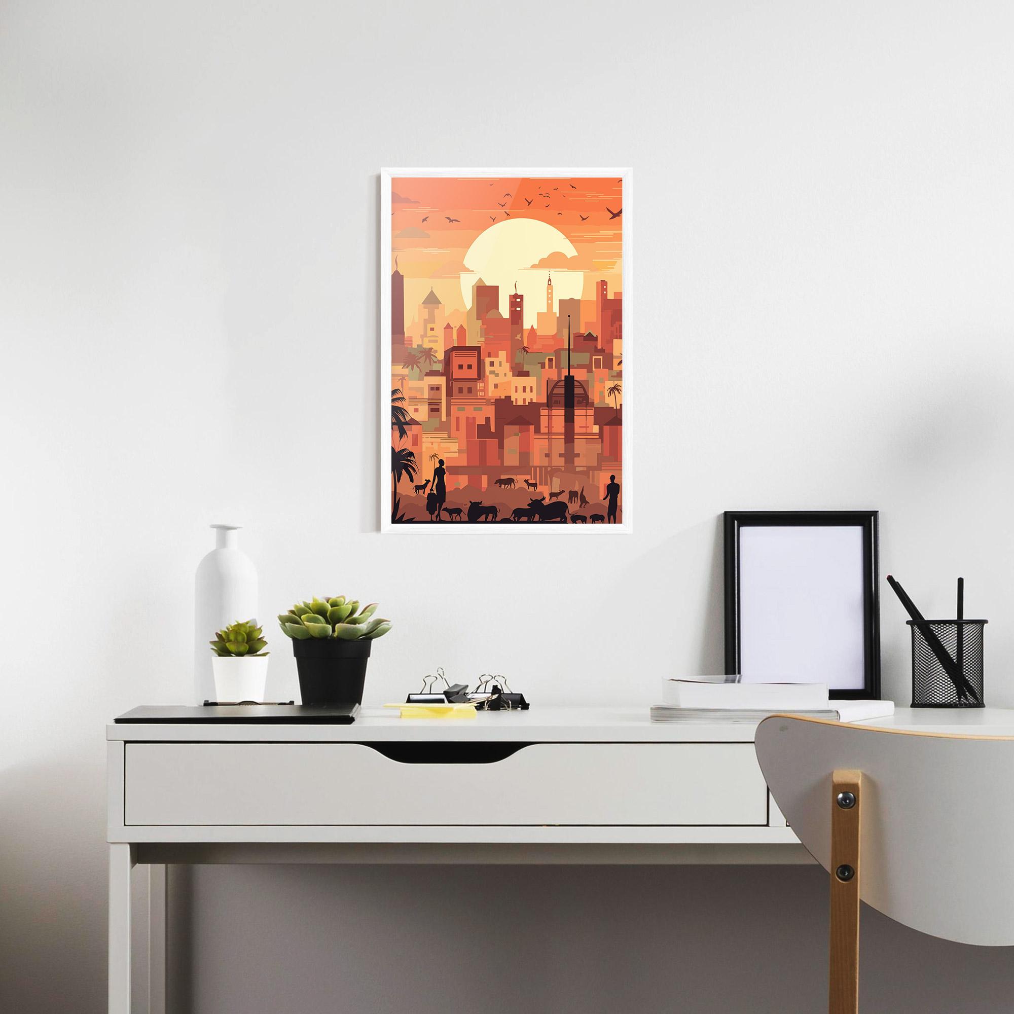 Poster Înrămat Africa City Sunset mockup 7