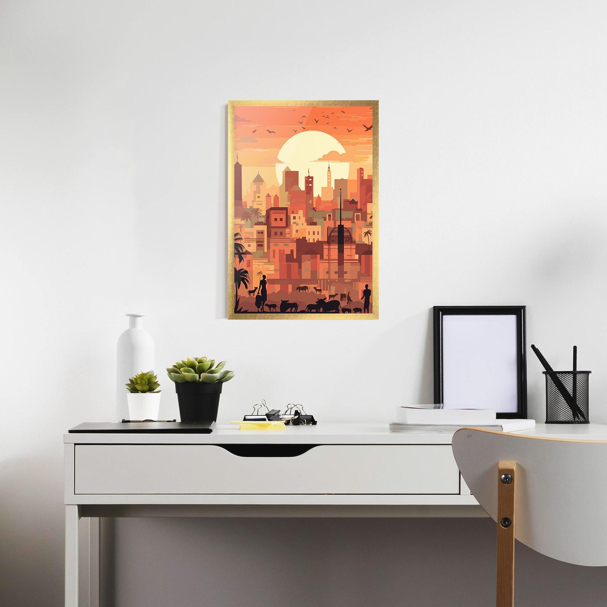Poster Înrămat Africa City Sunset mockup 7