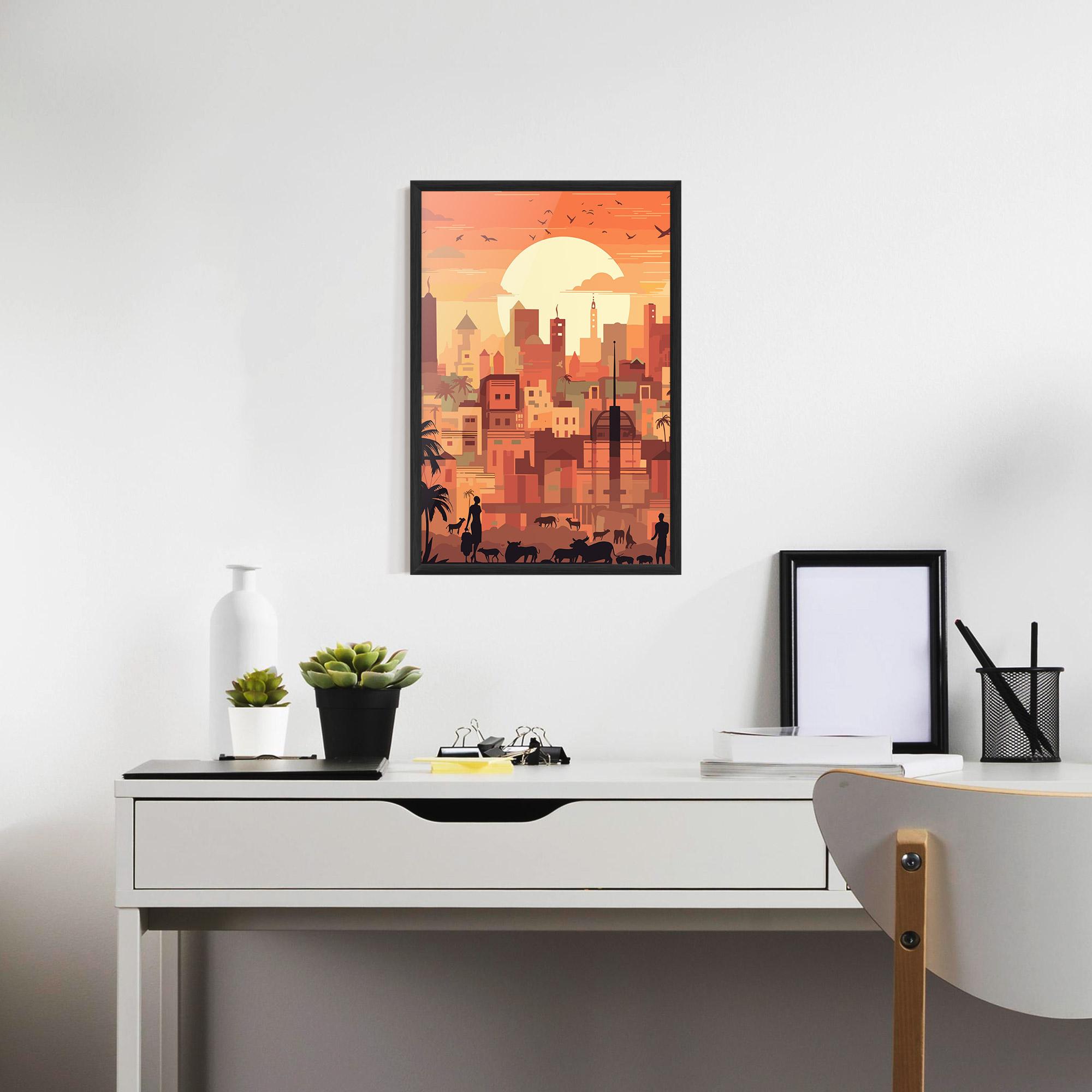 Poster Înrămat Africa City Sunset mockup 7