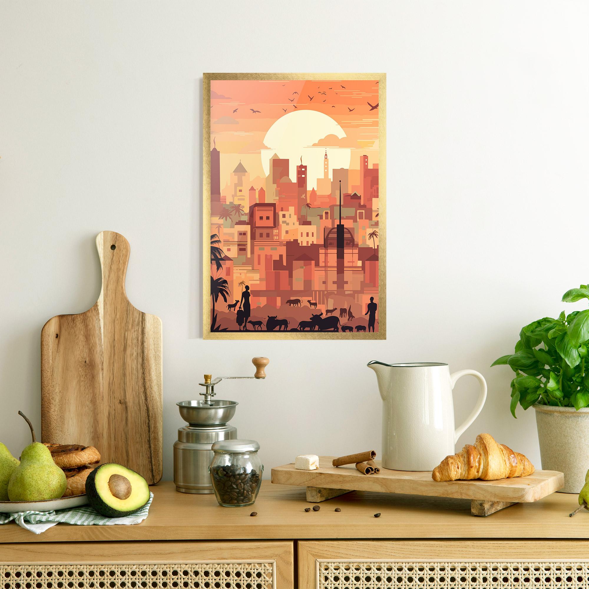 Poster Înrămat Africa City Sunset mockup 8