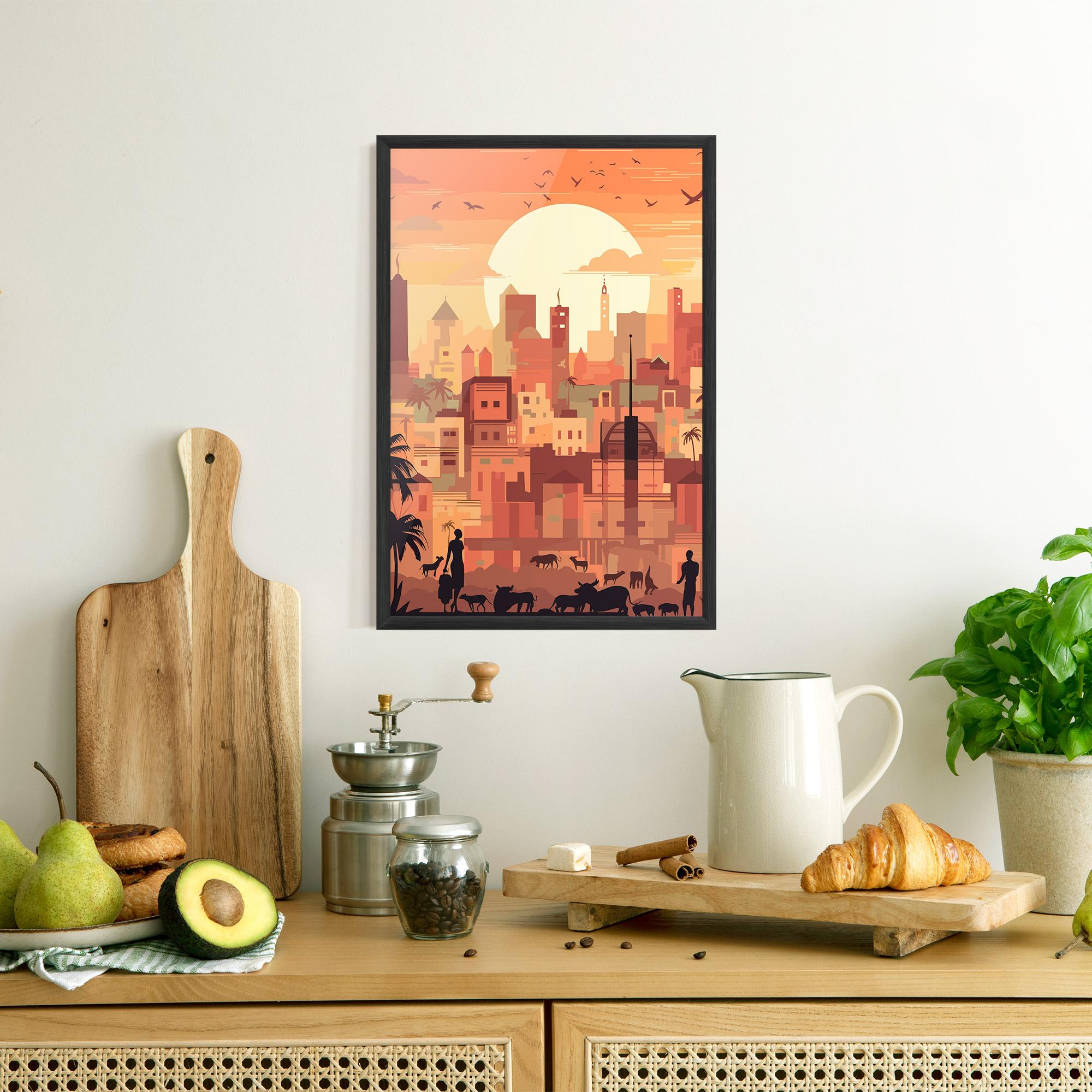 Poster Înrămat Africa City Sunset mockup 8