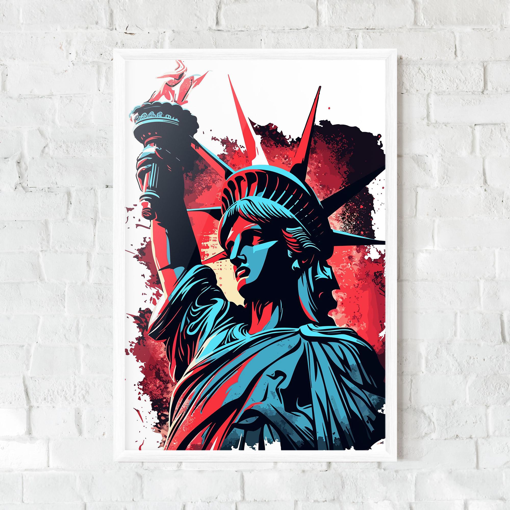 Poster Înrămat Liberty Statue Art mockup 0