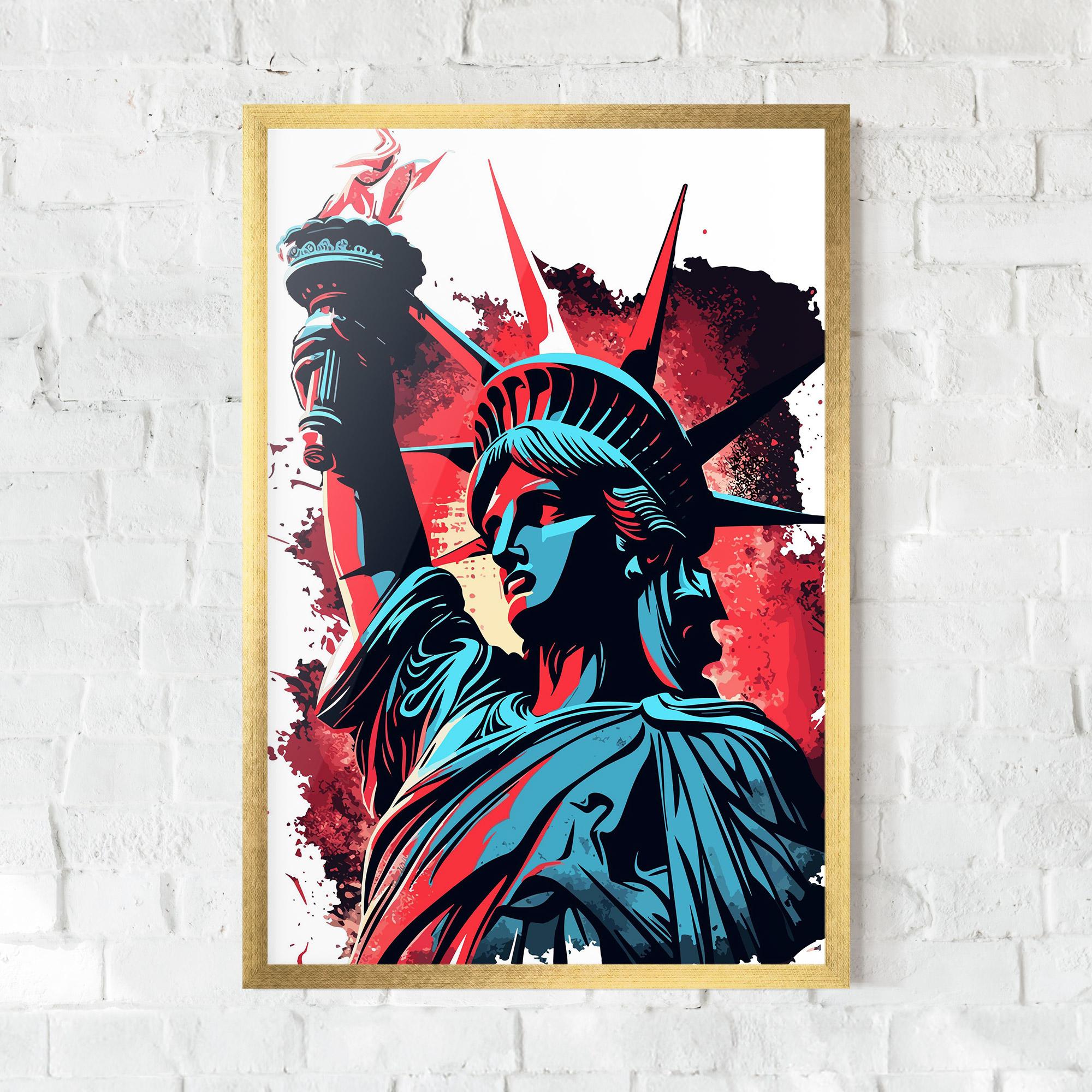 Poster Înrămat Liberty Statue Art mockup 0