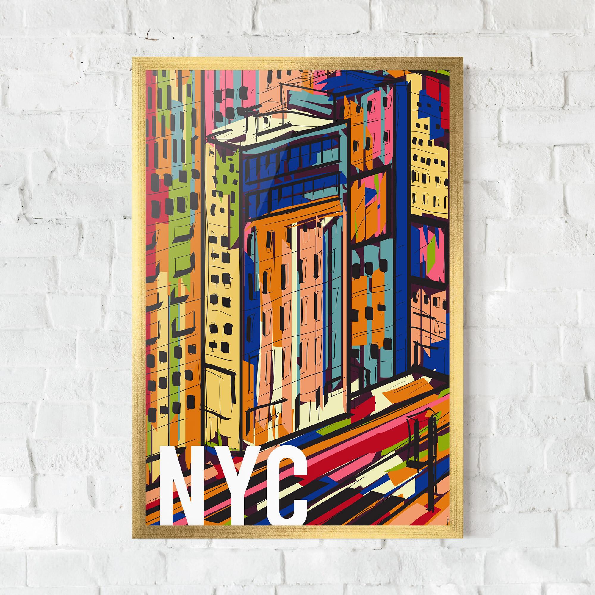 Poster Înrămat New York City Art mockup 0