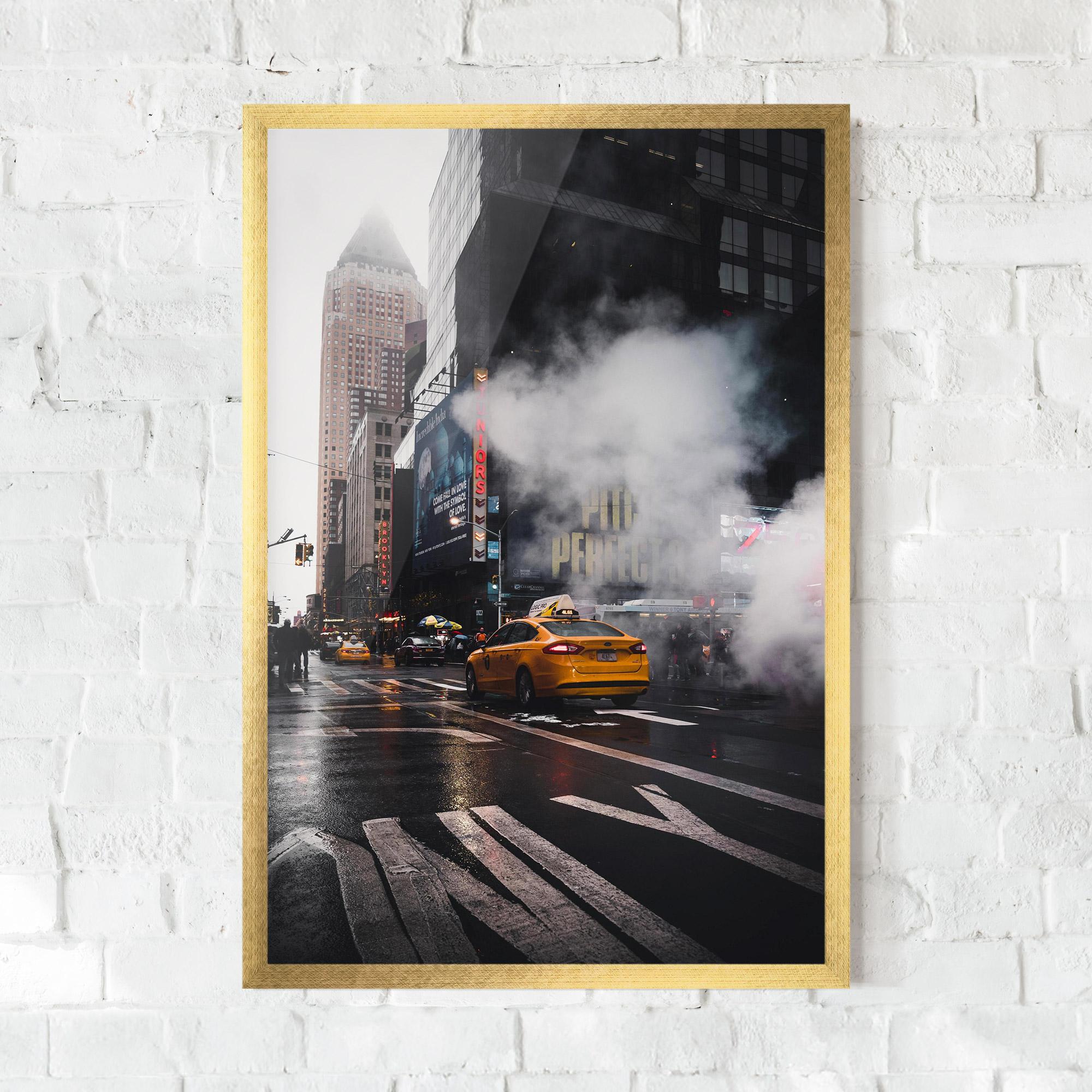 Poster Înrămat Taxi Smoke City mockup 0